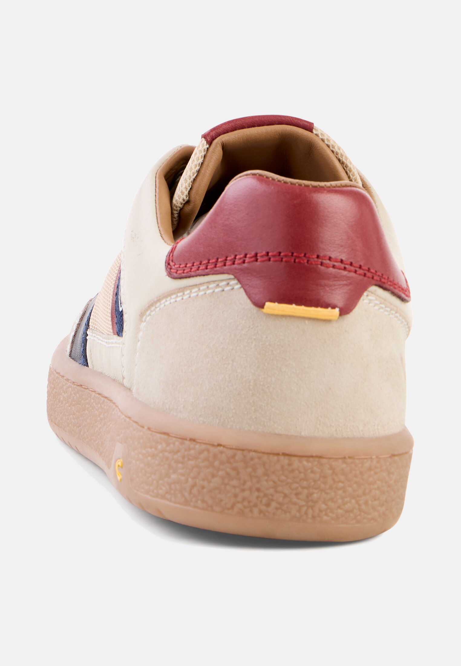 Men Sneaker made of leather mix with lacing Beige front close