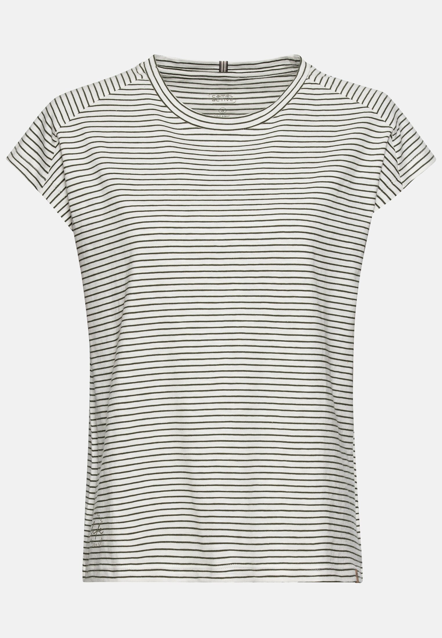 Women Striped shirt made from certified organic cotton Green frontal front