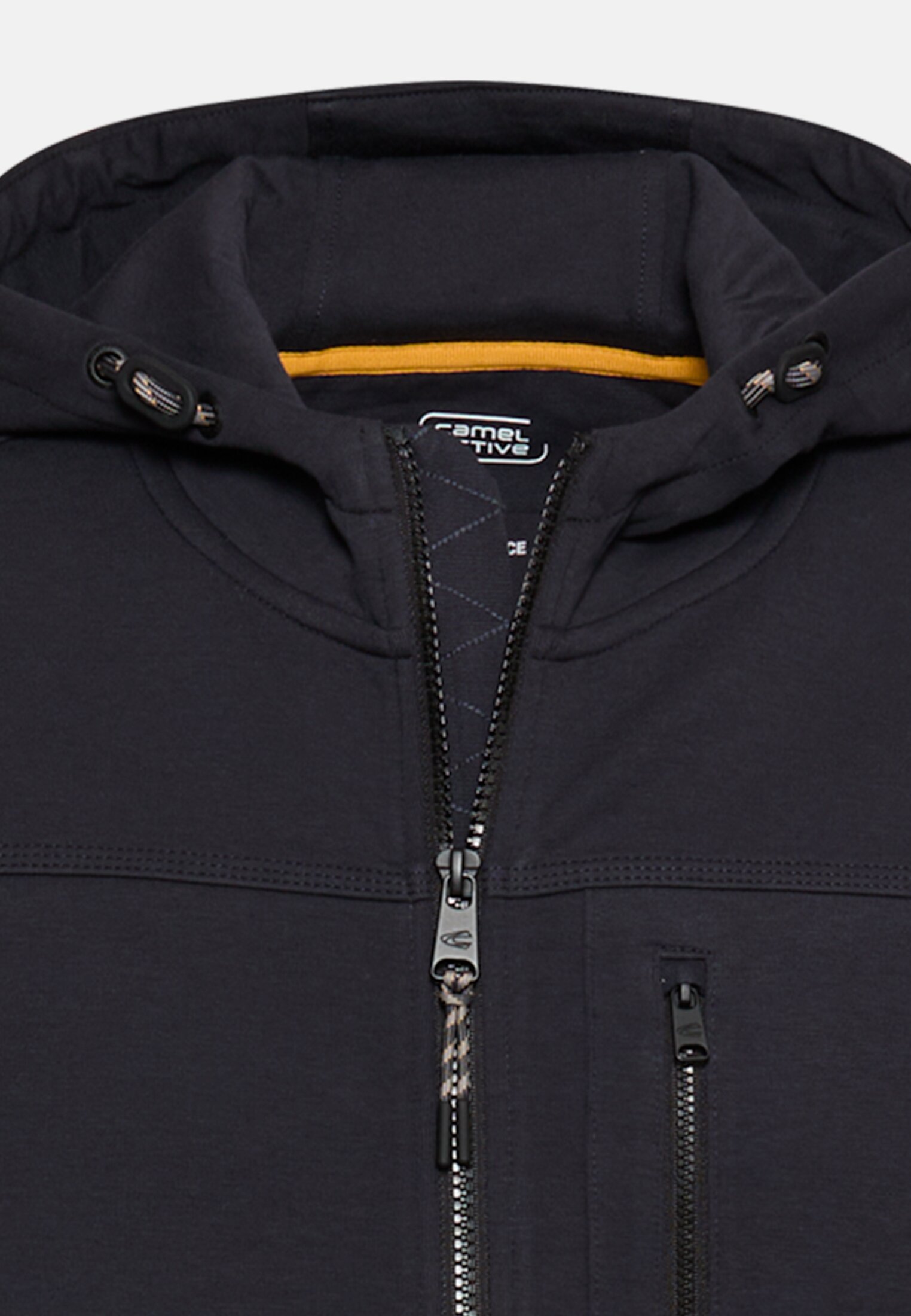 Men fleXXXactive® Sweat Jacket with a hood Dark Navy front close