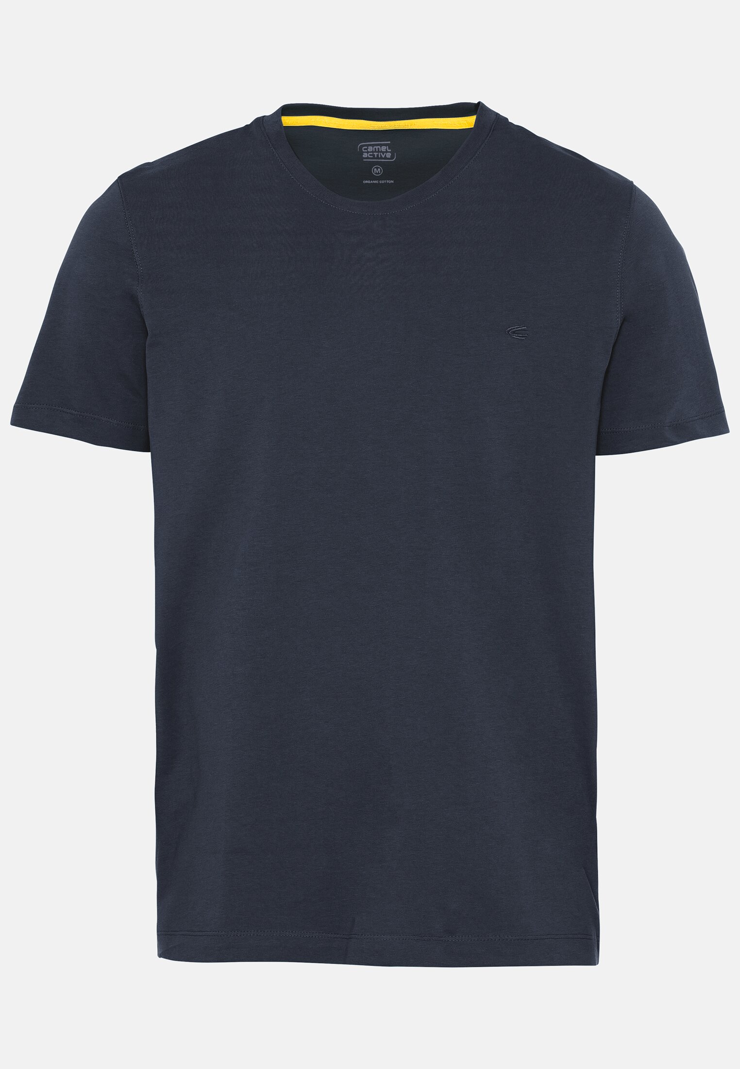 Herren Basic T-Shirt mit Rundhals aus Organic Cotton Dunkelblau frontal vorn