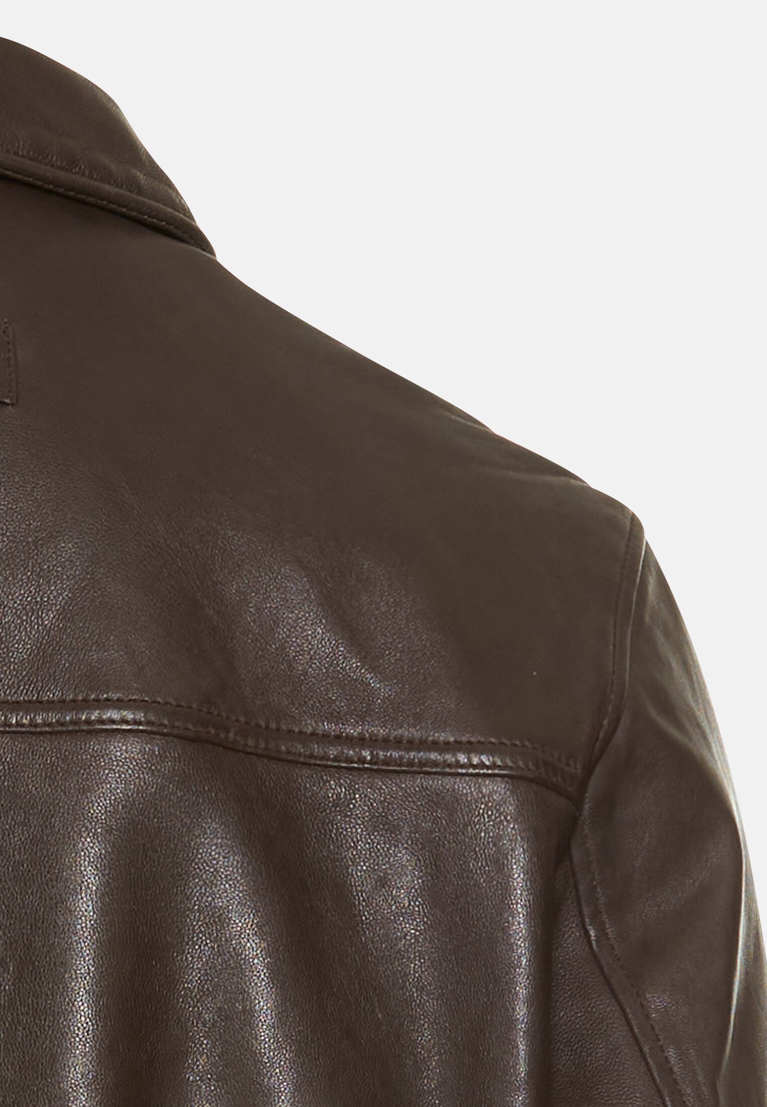 MI_31070-5L21-26_4G-00 Men Leather Blouson with shirt collar Brown close back