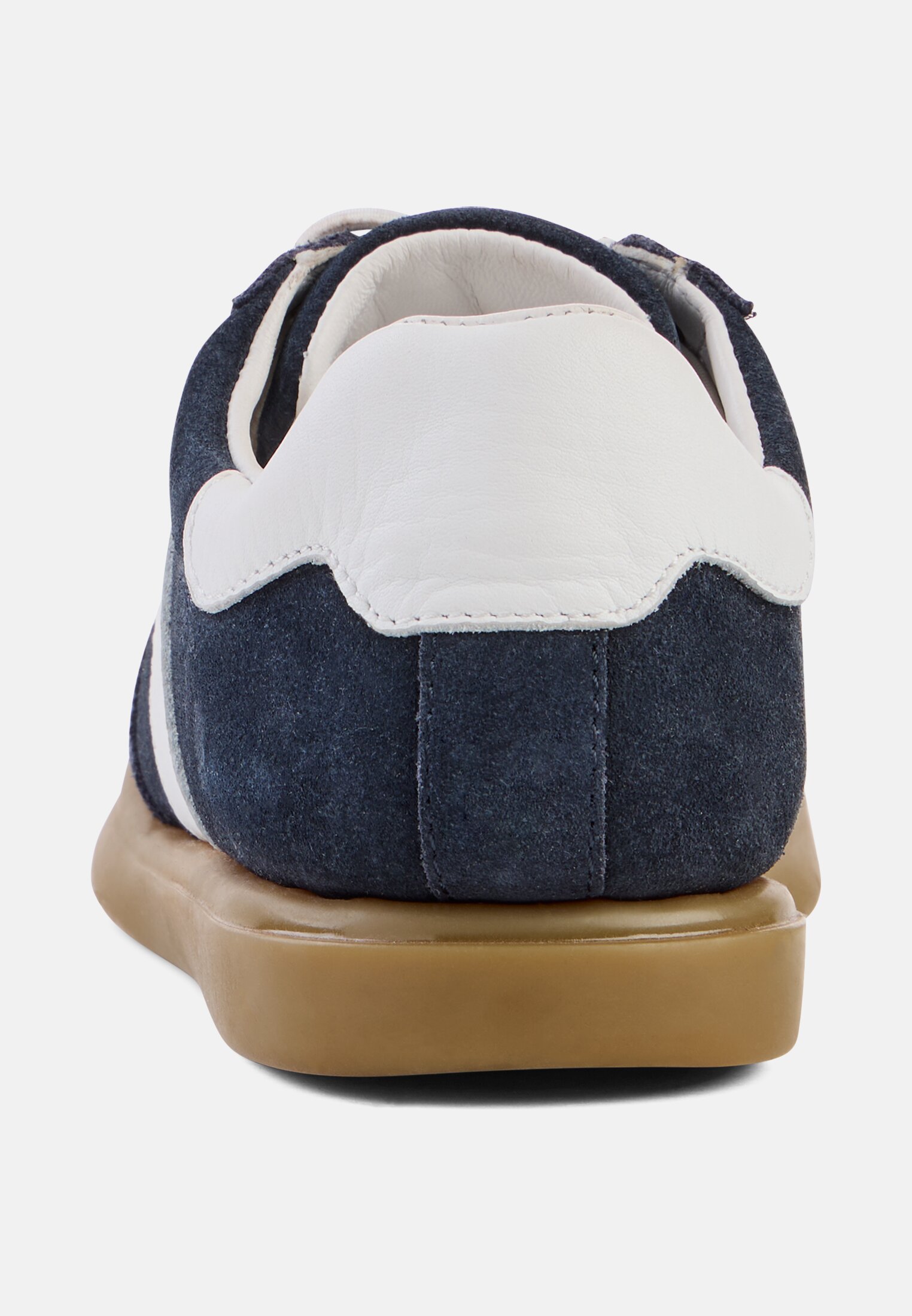 Damen Leder Sneaker mit flexibler Sohle Navy vorne nah