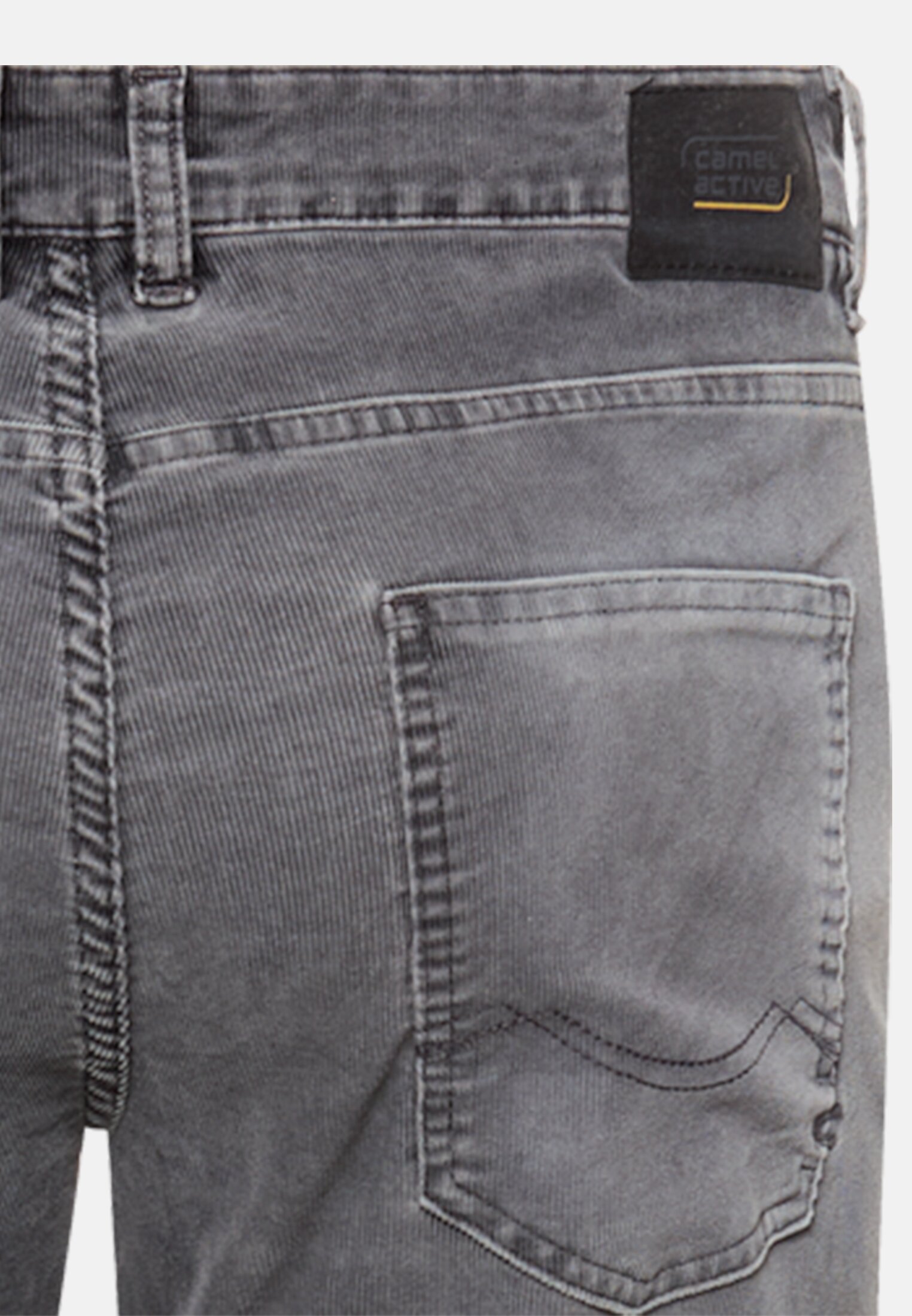 Herren Slim Fit 5-Pocket Hose Steingrau hinten nah