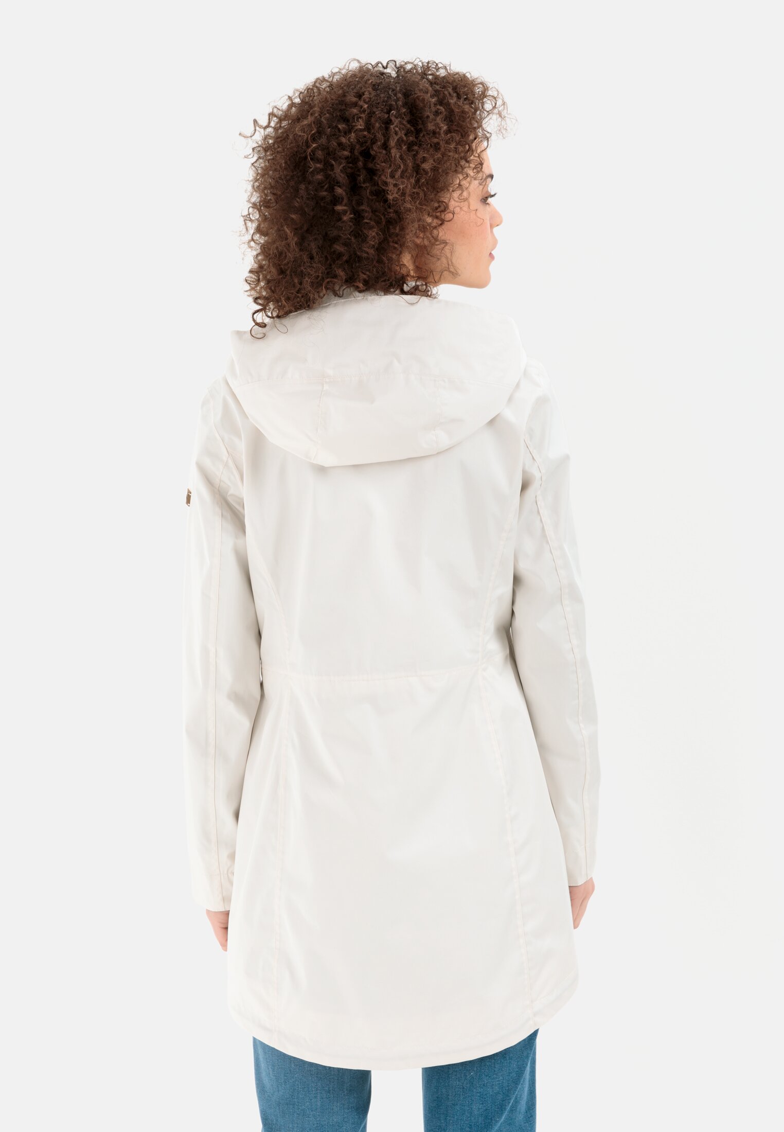 Women teXXXactive® Functional parka in organic cotton Mix Beige worn back