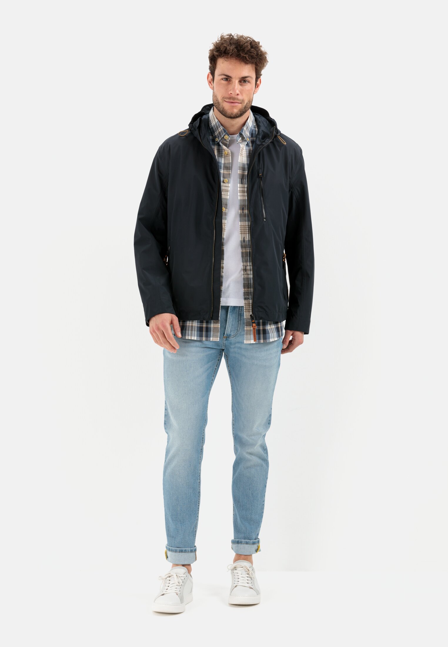 Men Slim Fit fleXXXactive® Jeans Light Blue worn front full body