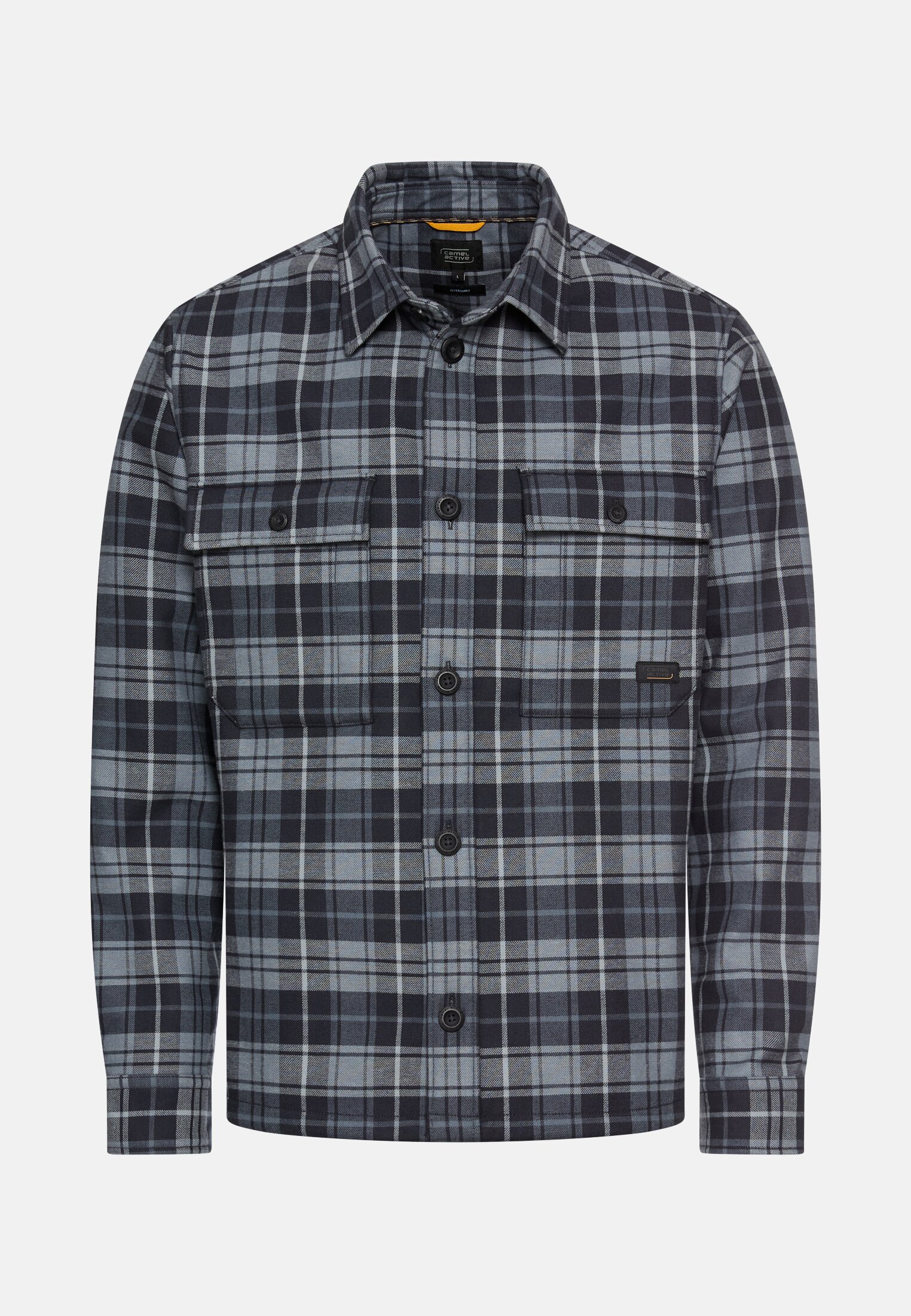 Heren Overshirt van puur katoen Marineblauw frontaal voor