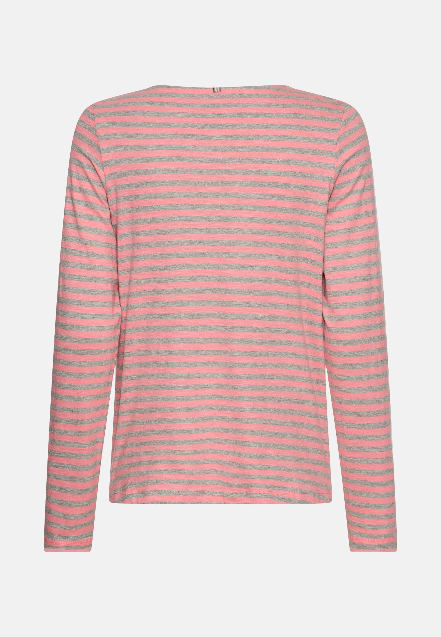 Damen Langarmshirt aus reiner Baumwolle Grau frontal hinten