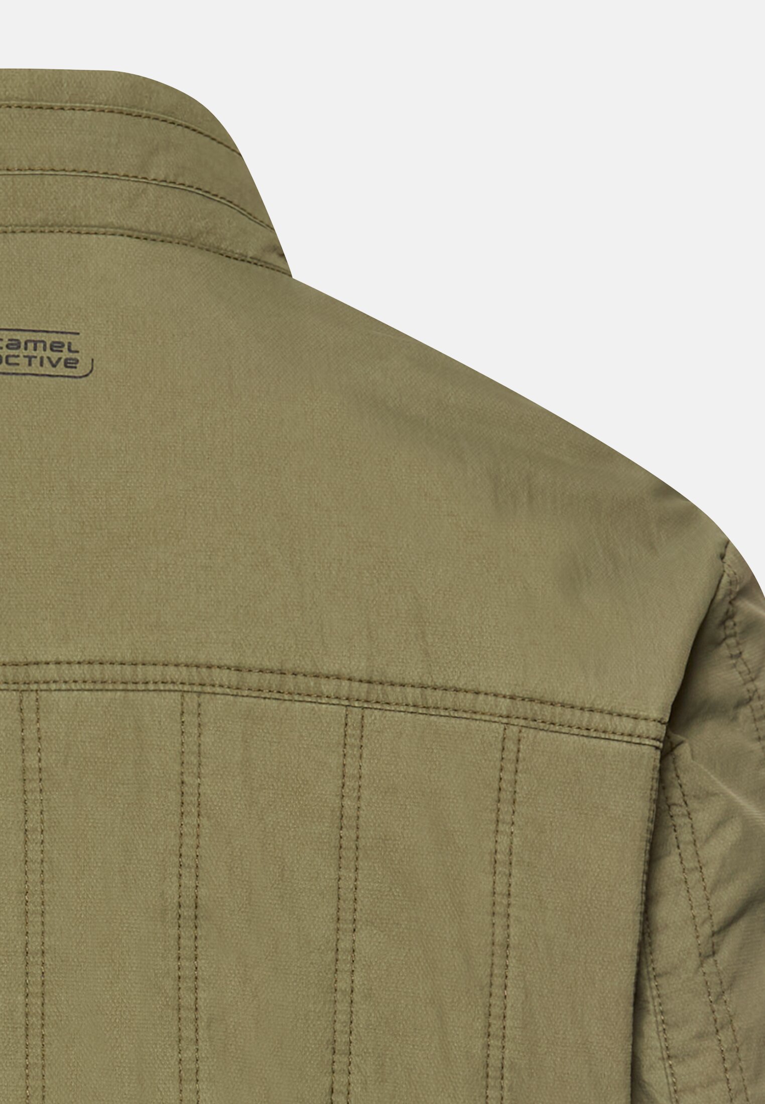 Heren Blouson with stand-up collar Olijfgroen achter dichtbij