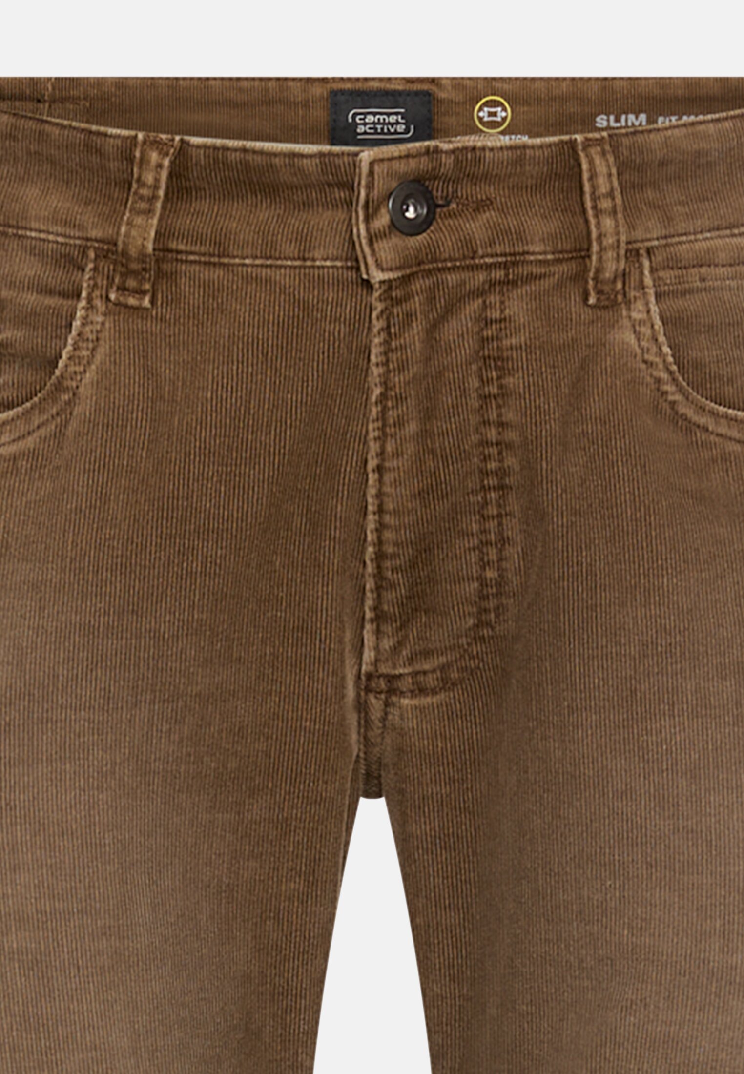 Men Slim Fit 5-pocket trousers Sepia brown front close