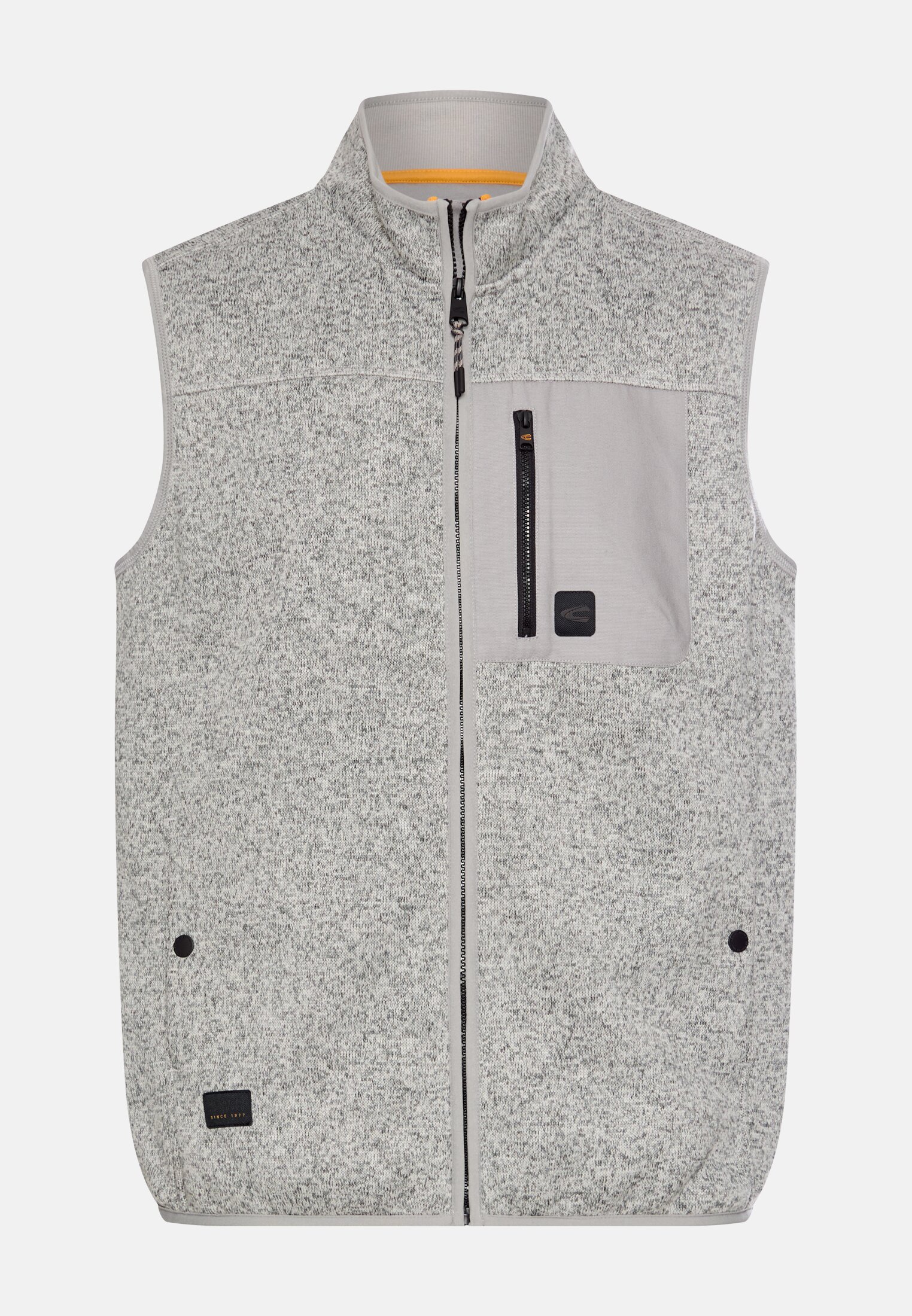 Men Fleece vest with warming lining Grey frontal front