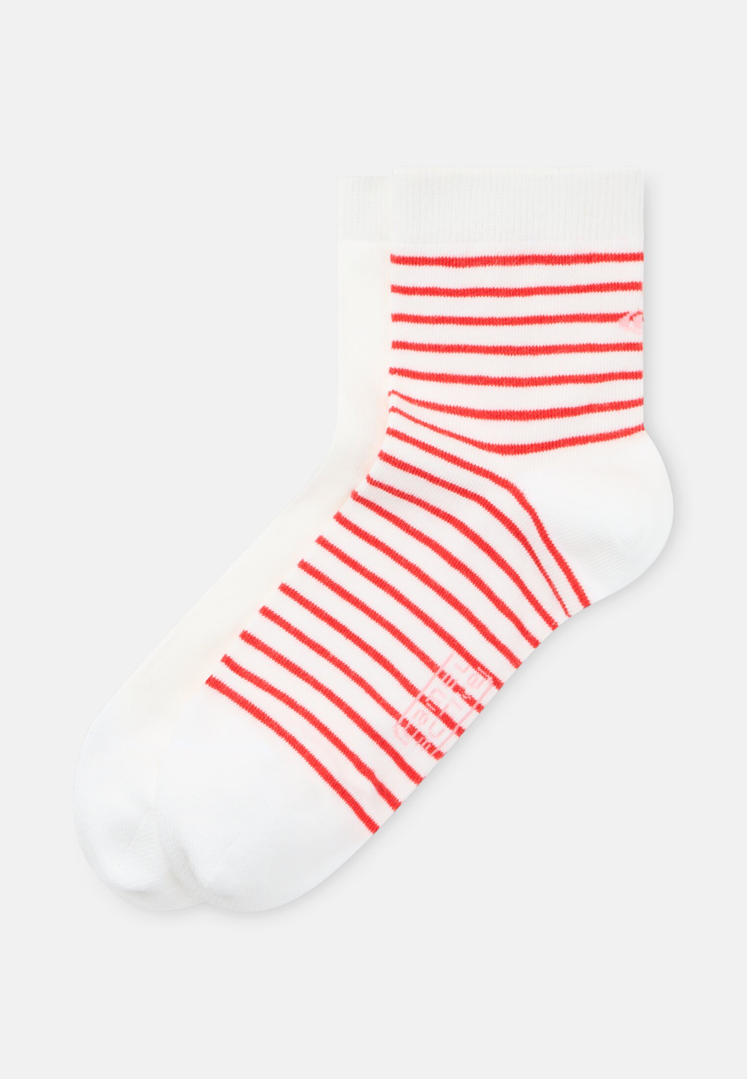 Damen Socken aus Baumwollmix mit Streifen Weiß frontal vorn