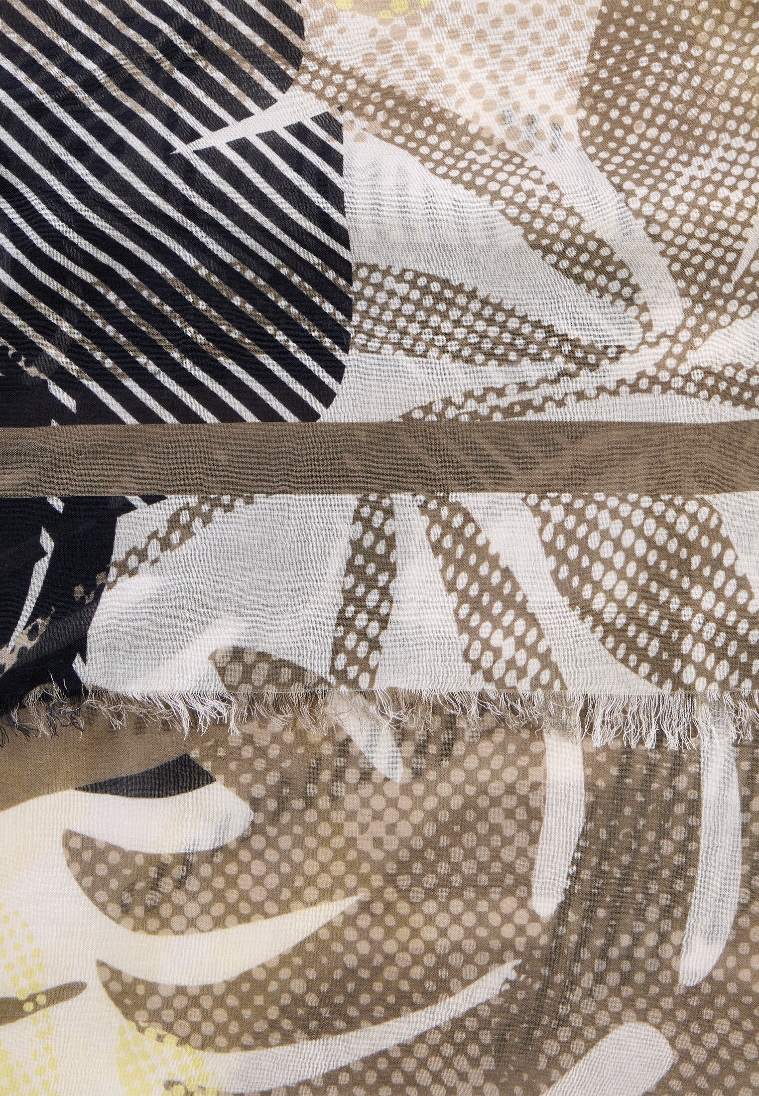 Women Scarf with print Yellow front close