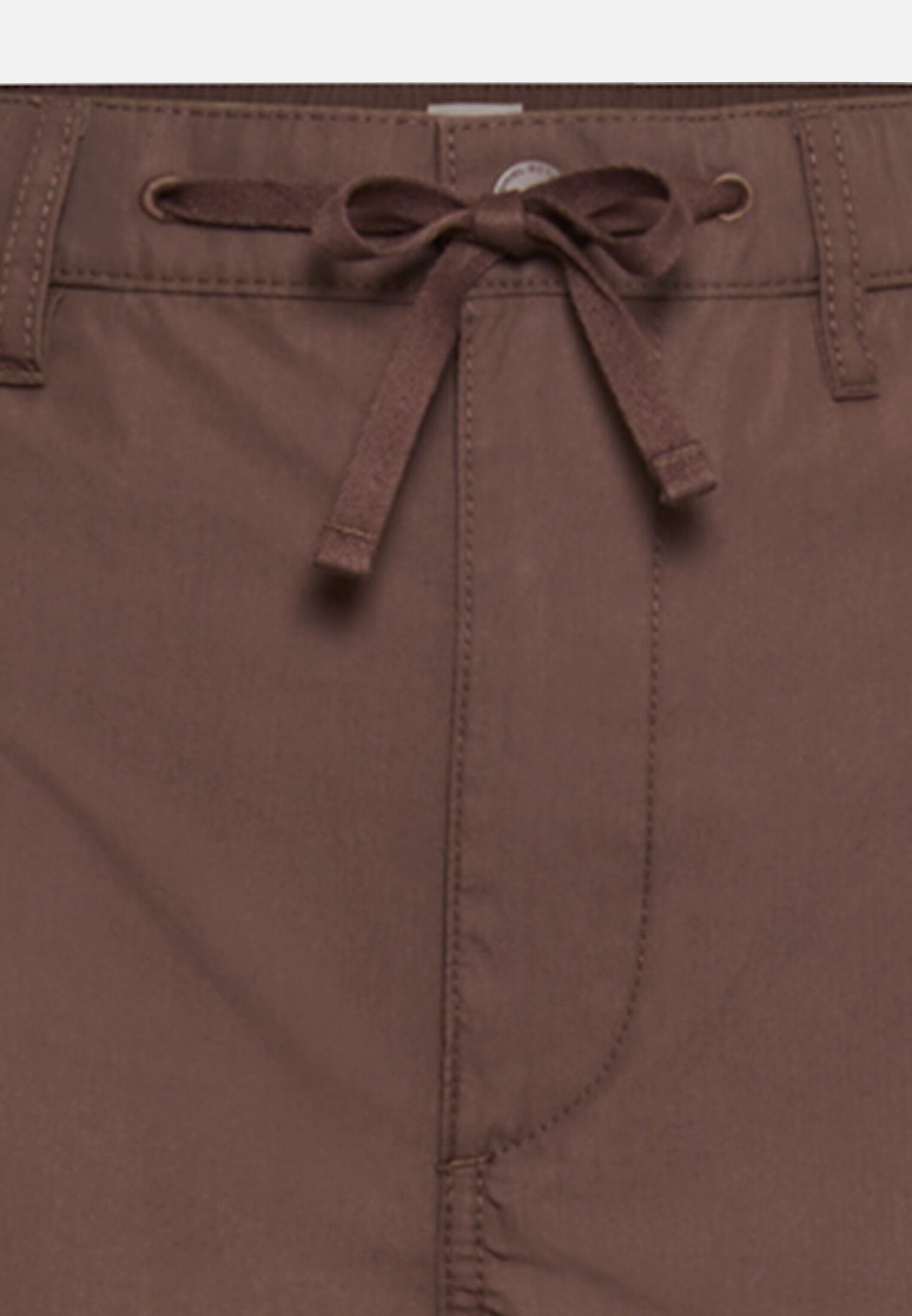 Women Cargo pants with drawstring Brown front close
