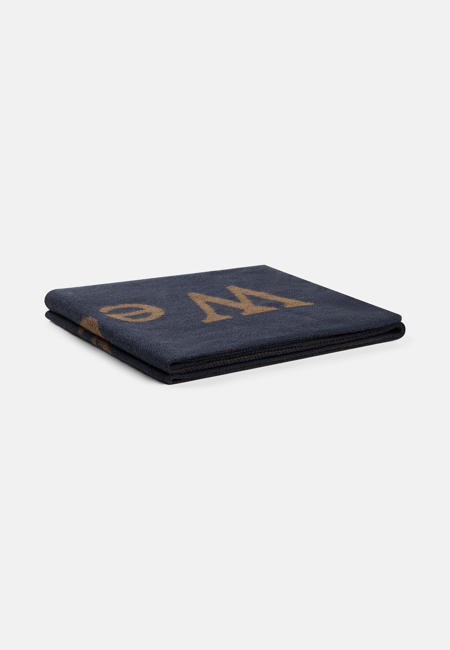 Herren Strickschal mit Schriftzug Navy Blau frontal oben