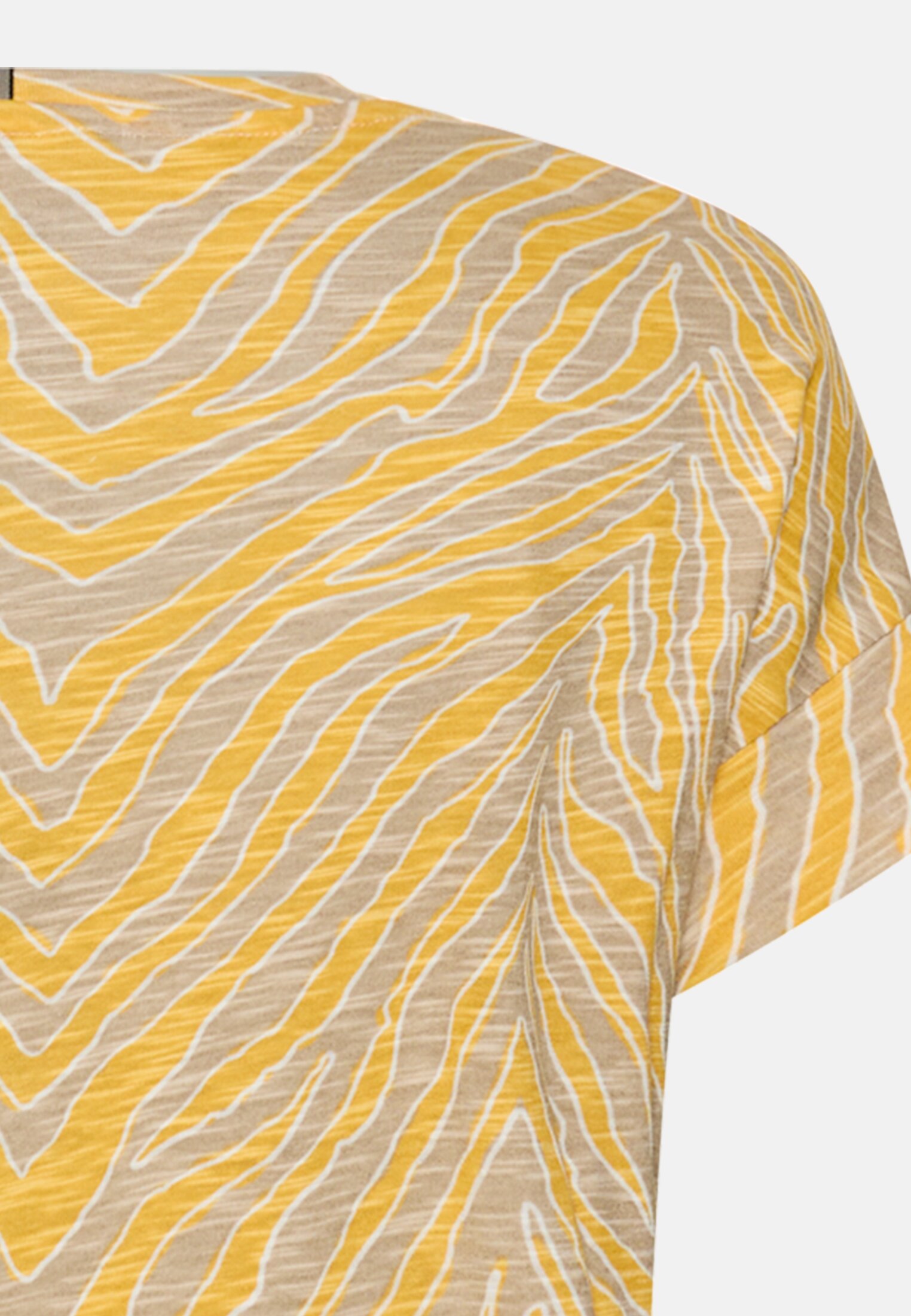 Women T-Shirt with crew neck Yellow AOP close back