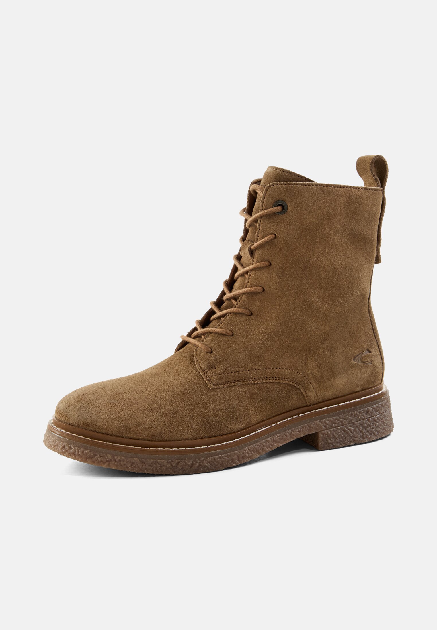 Vrouwen Enkelboot van echt leer Bruin frontaal achter