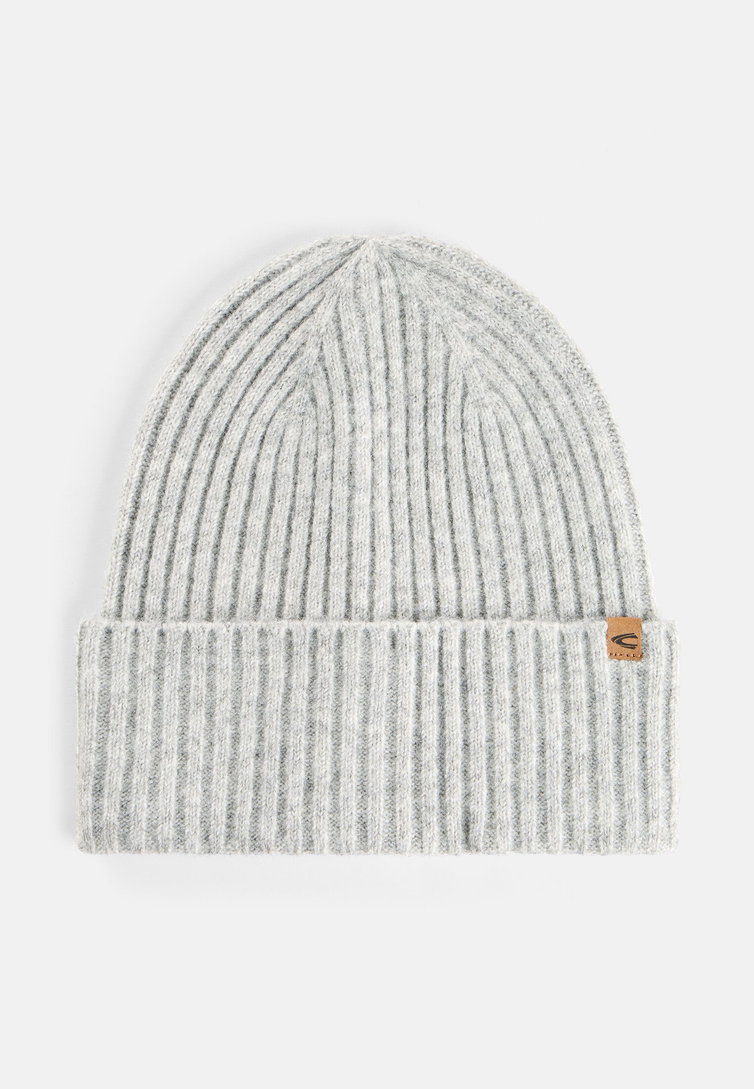 Damen Strickmütze mit Logo Grau frontal vorn