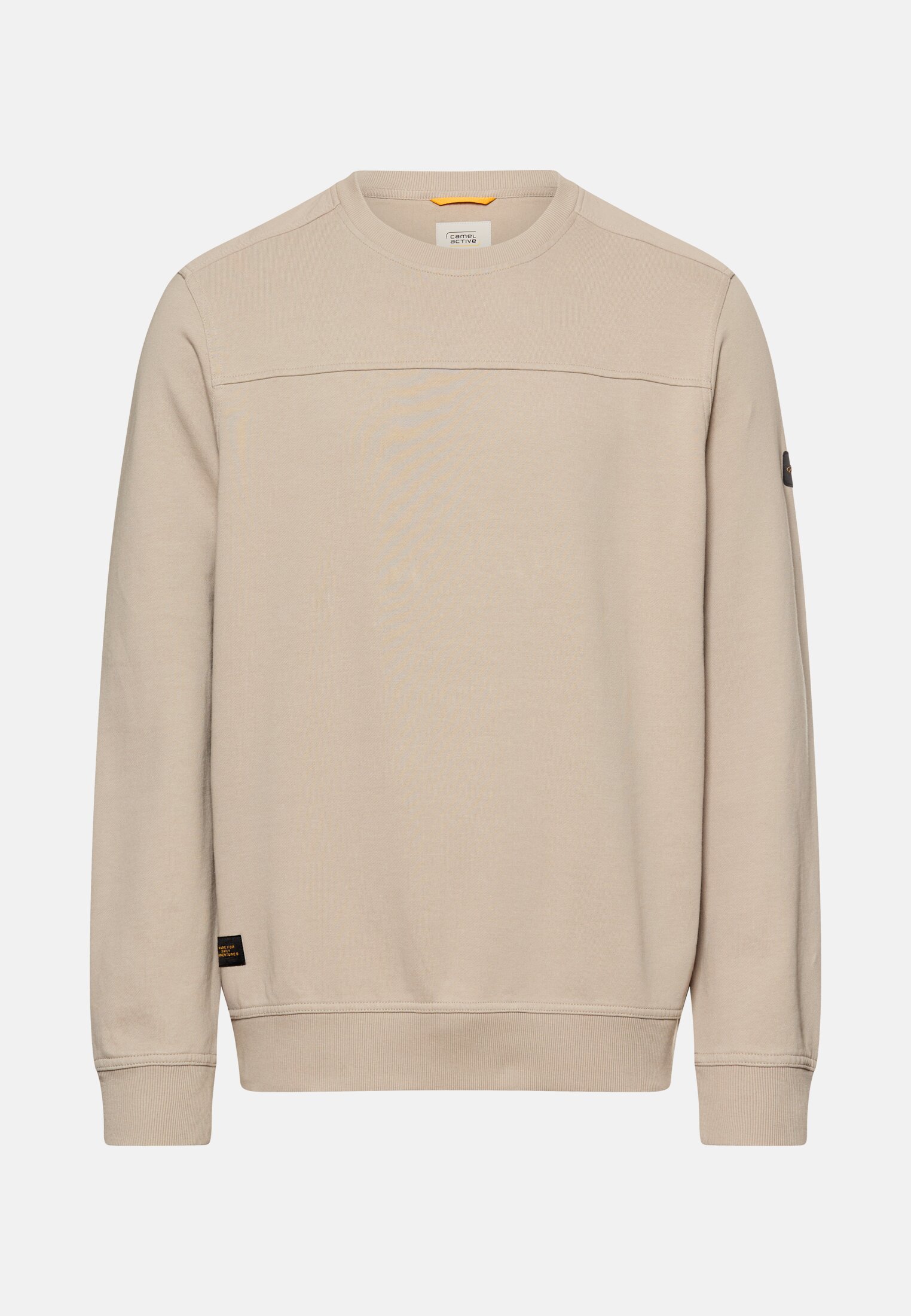 Herren Pullover aus reiner Baumwolle Beige frontal vorn