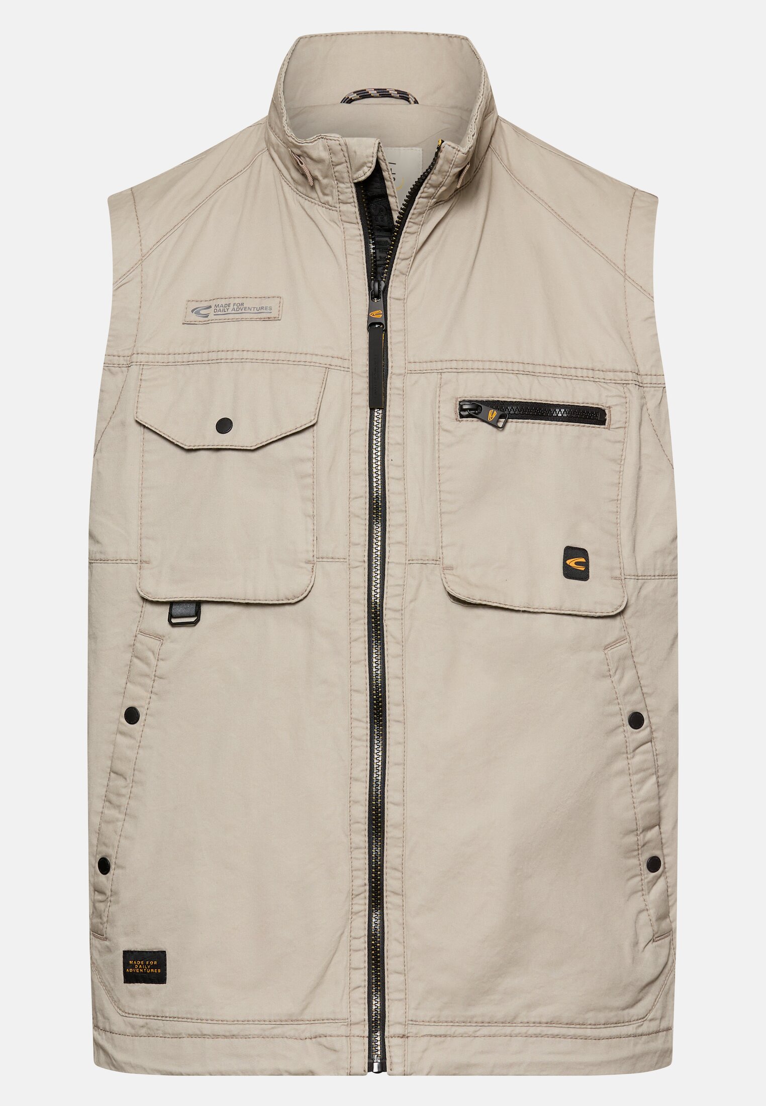 Men Outdoor vest with inner pockets Beige frontal front