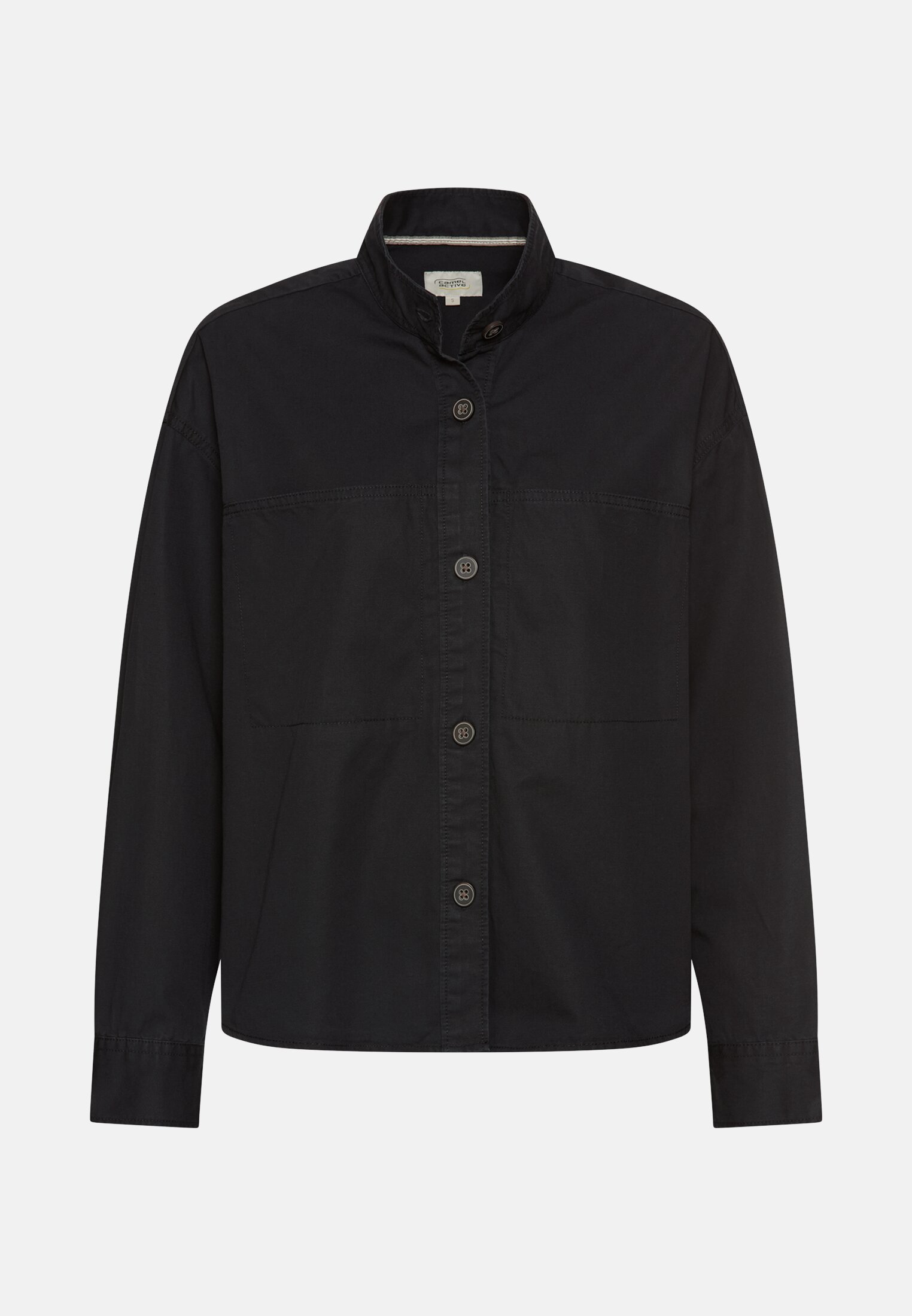 Women Long sleeve blouse with stand-up collar Caviar frontal front