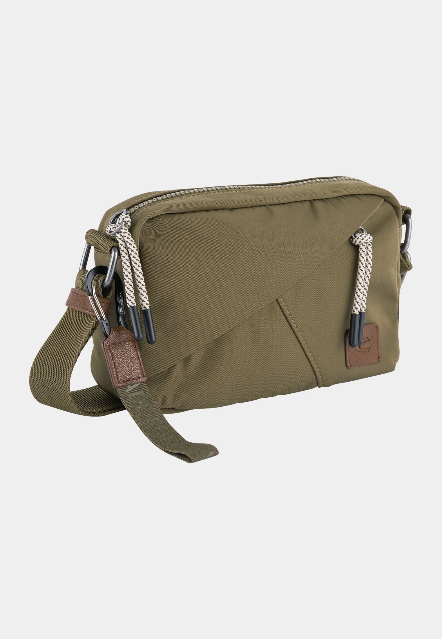 Damen AURUM Umhängetasche  aus recyceltem Nylon Dunkelgrün frontal vorn