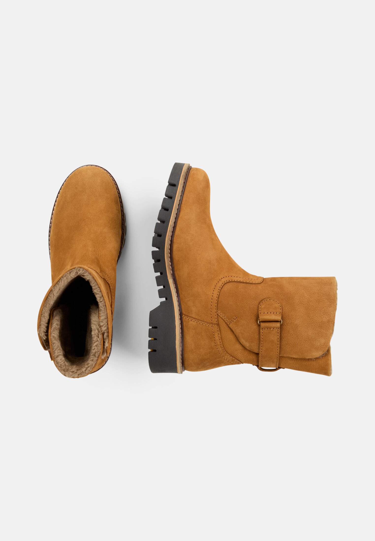 Damen Schlupfschuh mit robuster Gummisohle Hellbraun frontal oben