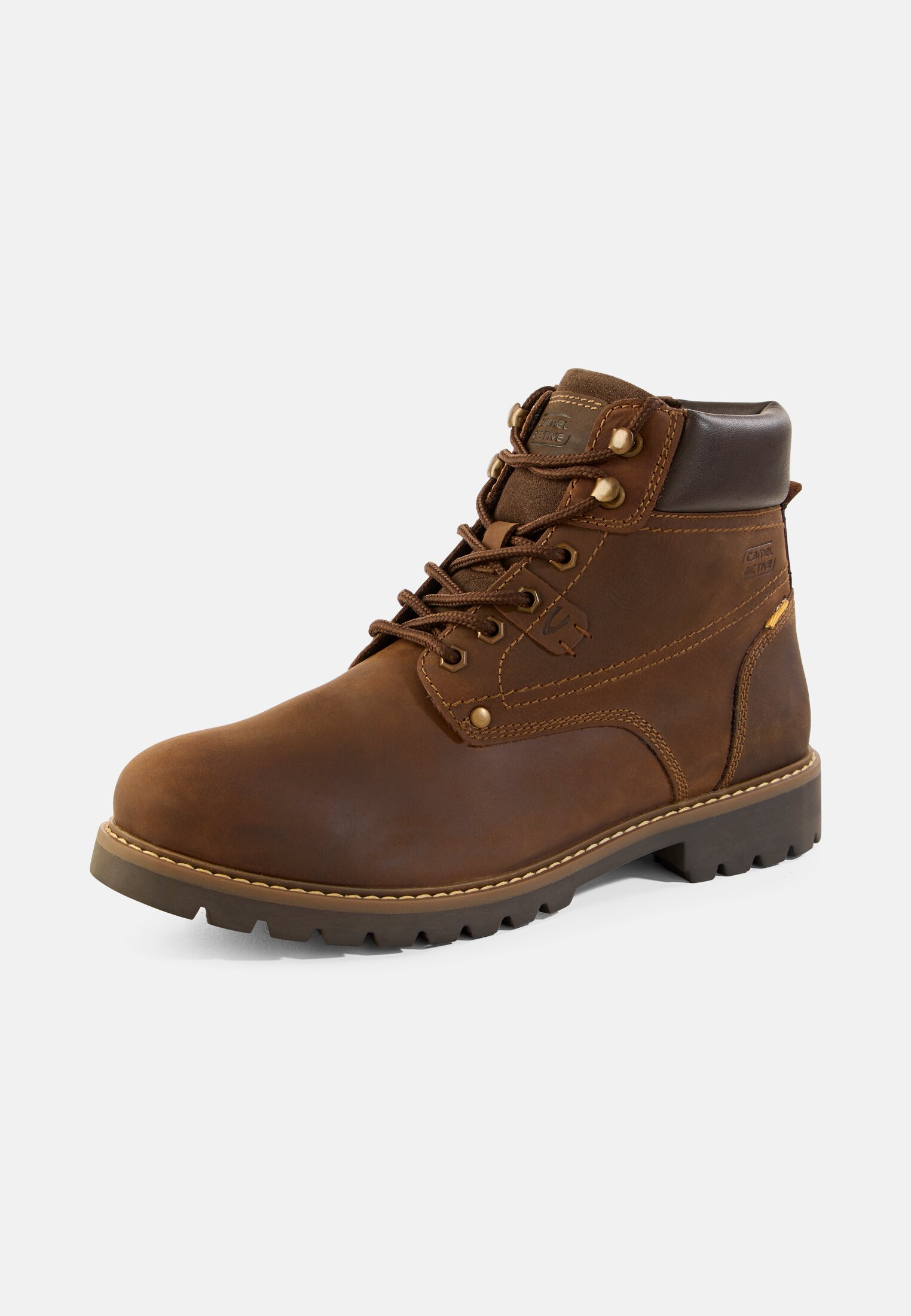 Heren Veterschoenen van echt leer Bruin frontaal achter