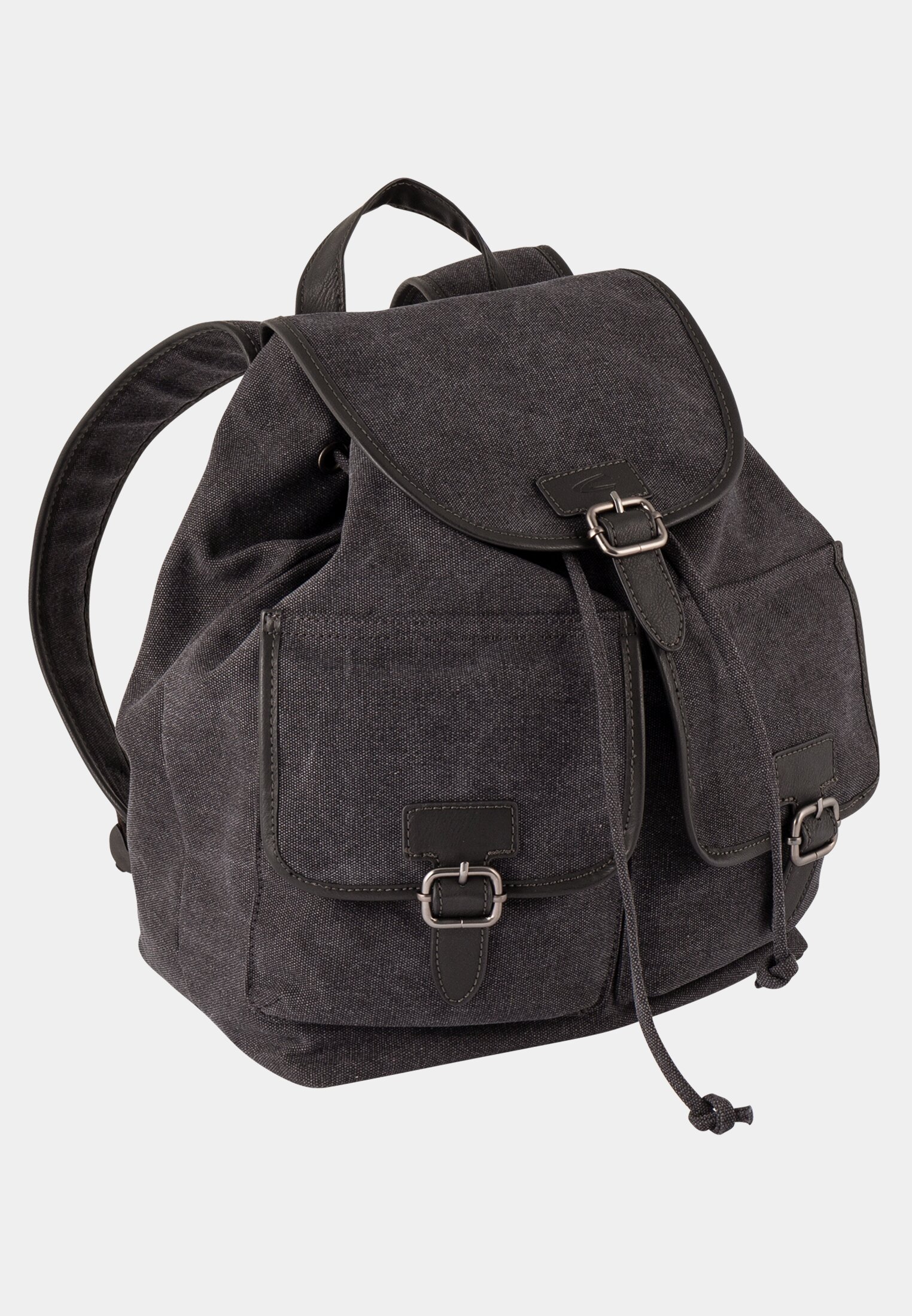 Herren MOUNTAIN Rucksack aus gewaschenem Canvas Dunkelgrau frontal vorn
