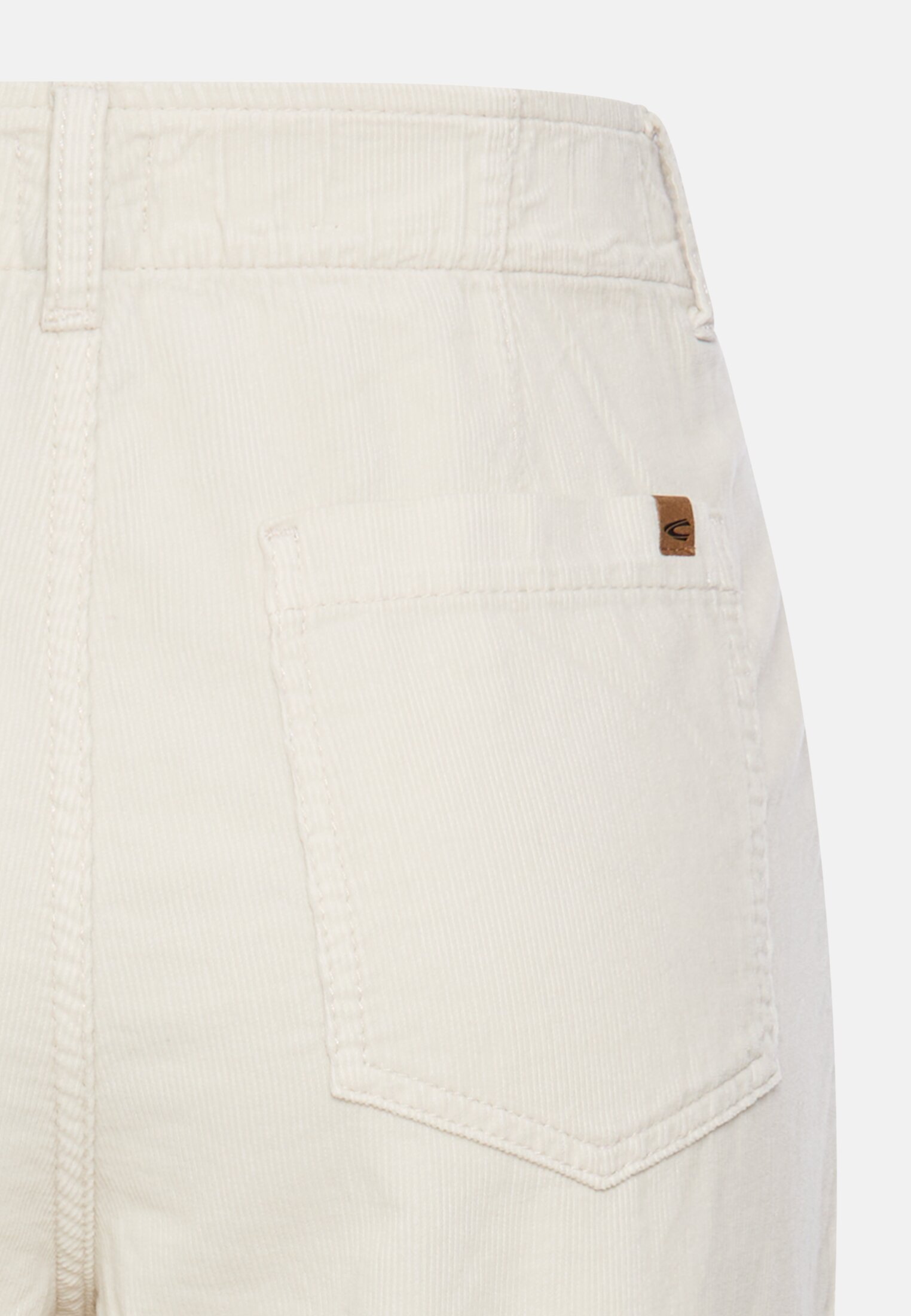 Vrouwen Worker-chino met elastische tailleband Melkwit achter dichtbij