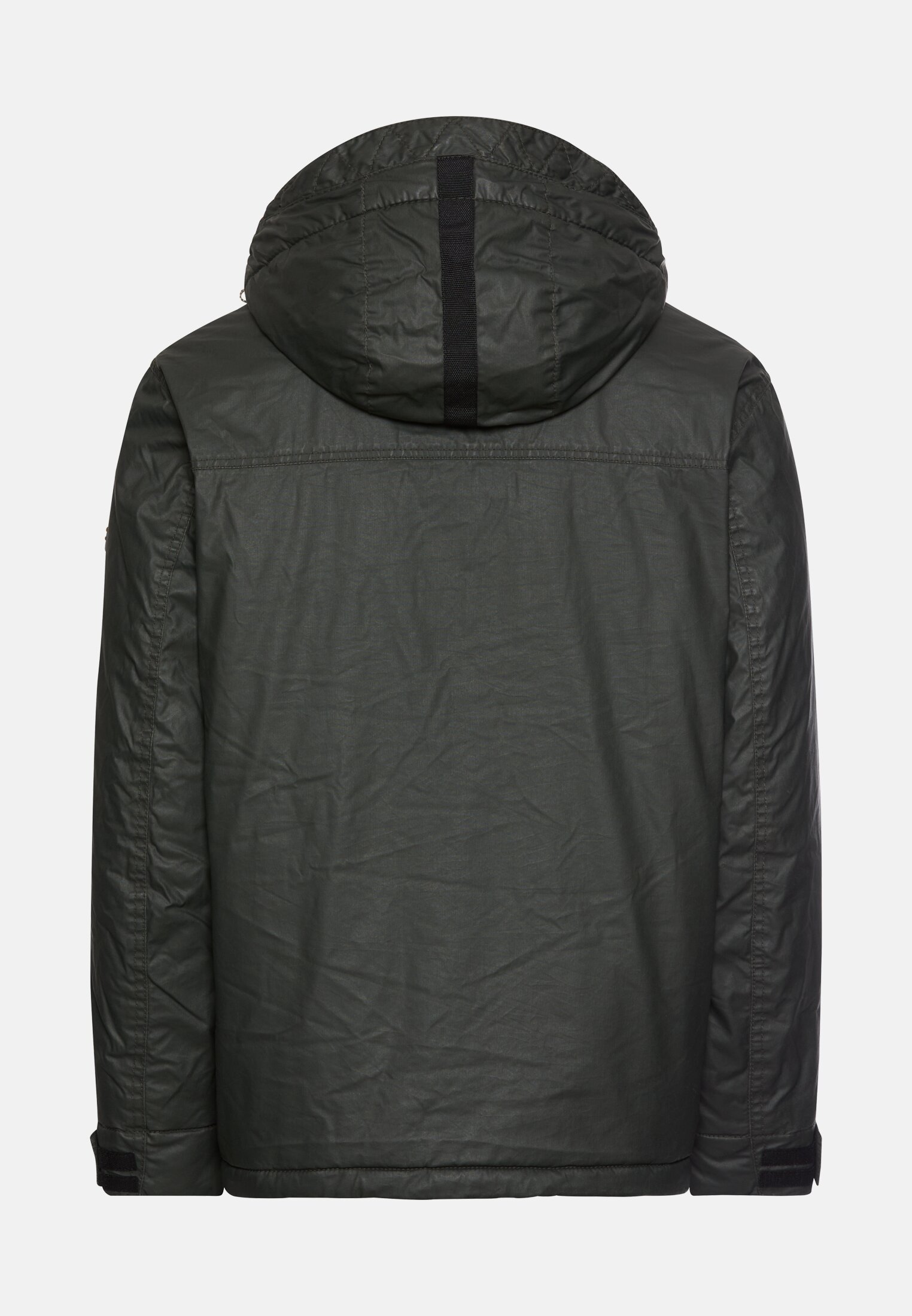 Herren Kapuzenjacke mit gestepptem Futter Olivgrün frontal hinten