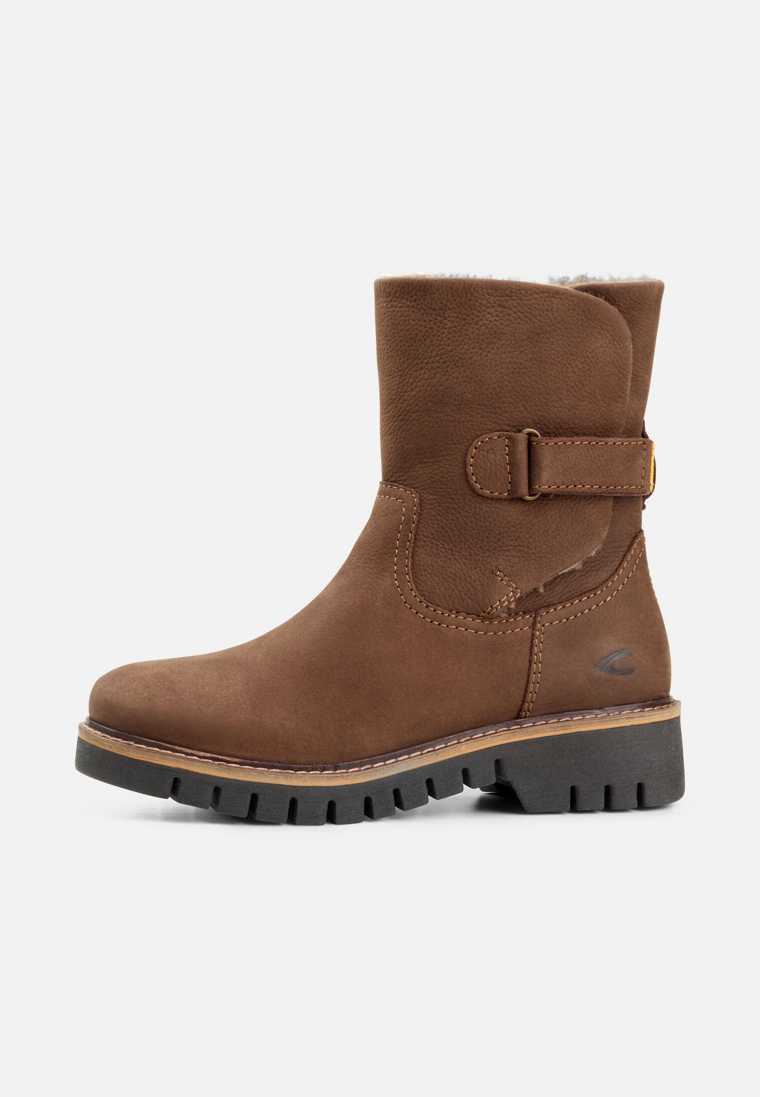 Damen Schlupfschuh mit robuster Gummisohle Braun frontal vorn