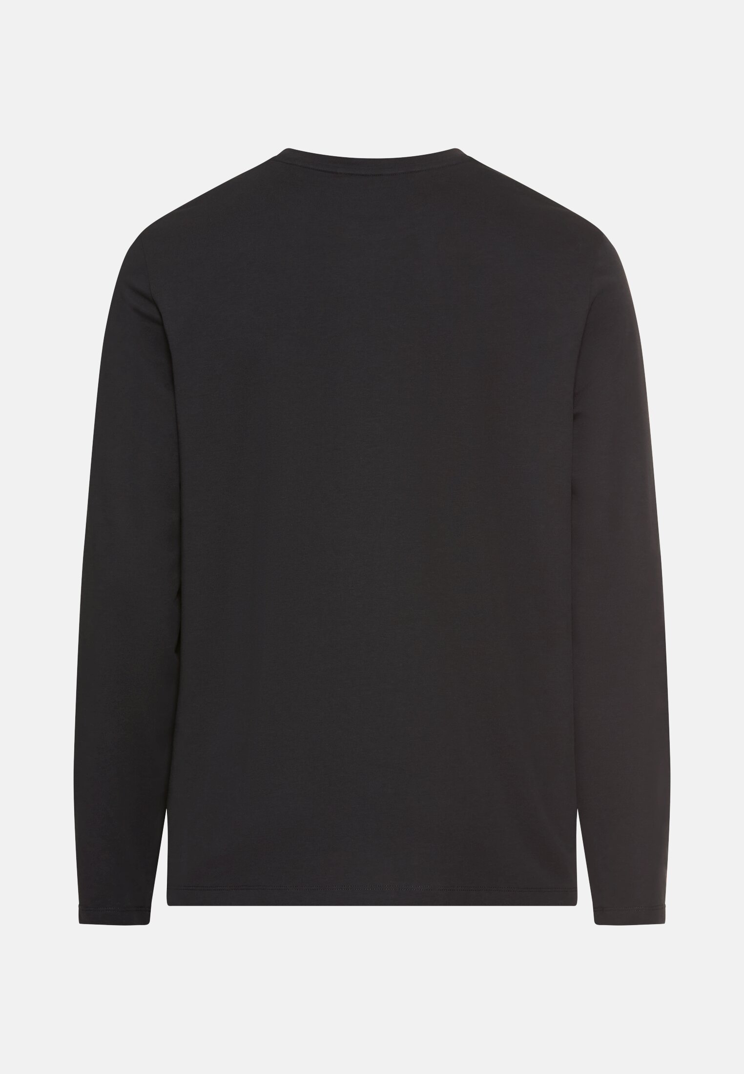 Herren fleXXXactive® Langarmshirt aus einem Baumwollmix Schwarz frontal hinten
