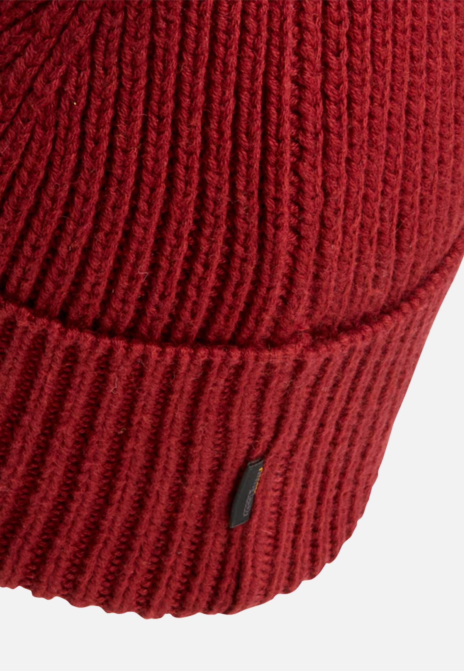 Men Beanie made from a cotton-cashmere blend Amber red close back