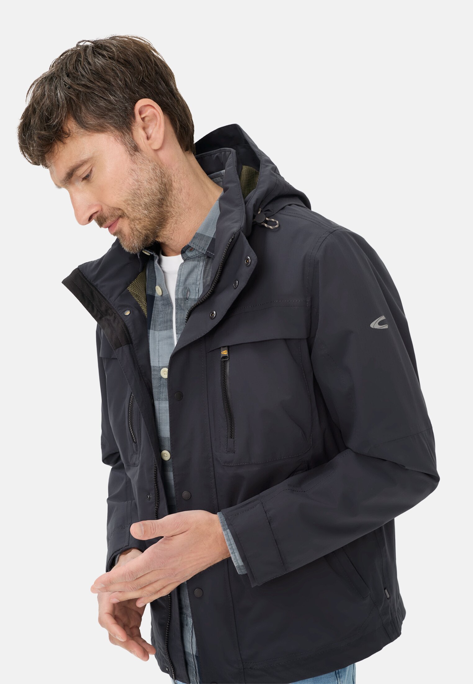 Heren teXXXactive® Blouson met afneembare capuchon Donkerblauw gedragen emotional