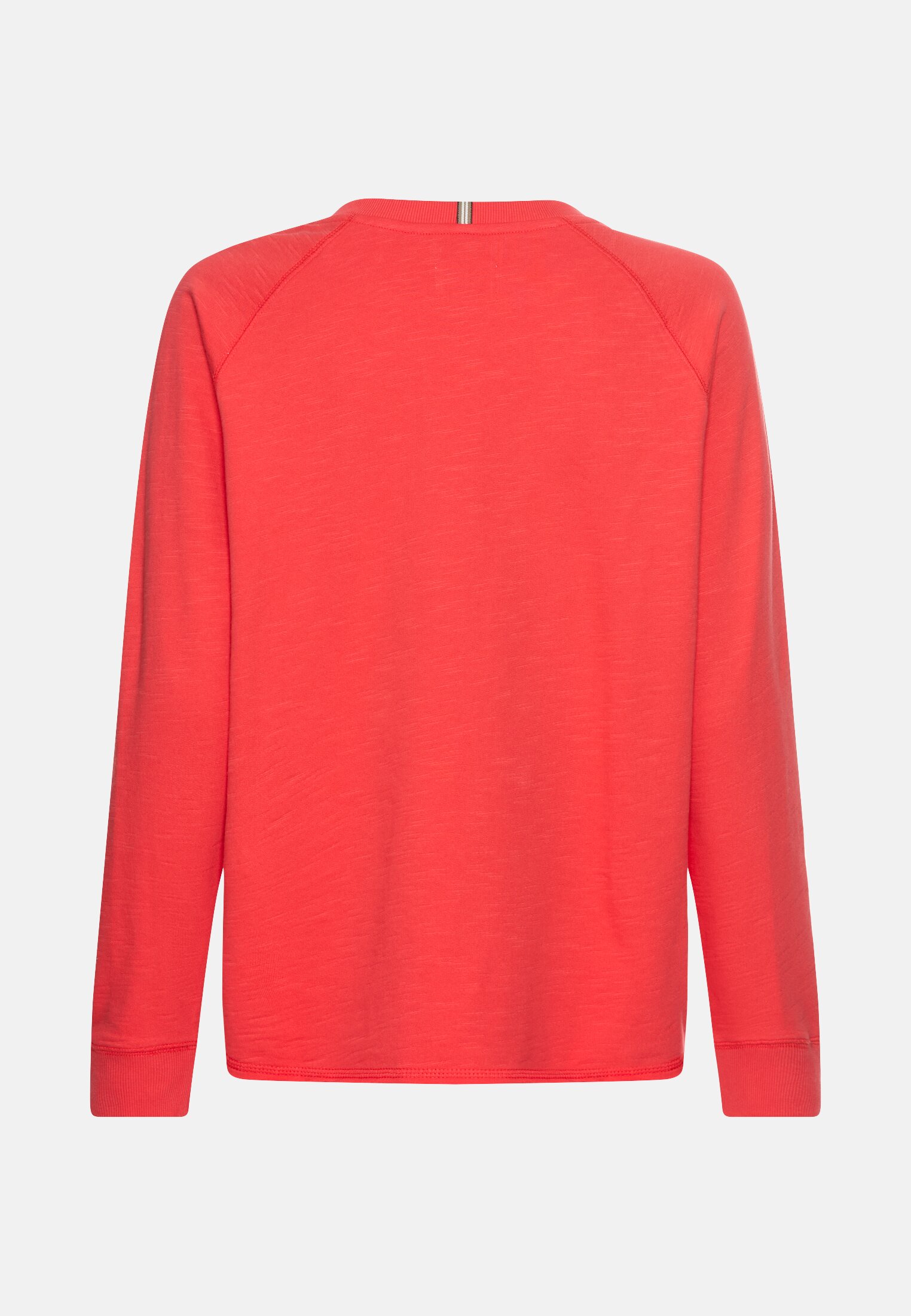 Damen Sweatshirt mit Raglanärmeln Flammenrot frontal hinten