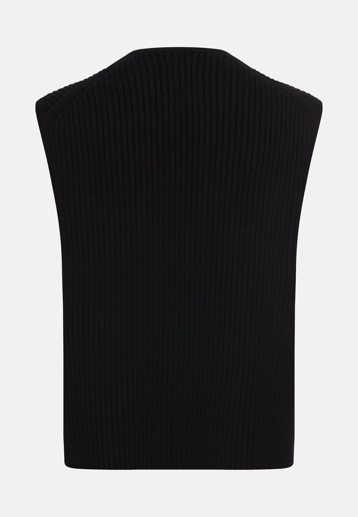 Women Knitted vest with pockets Caviar frontal back