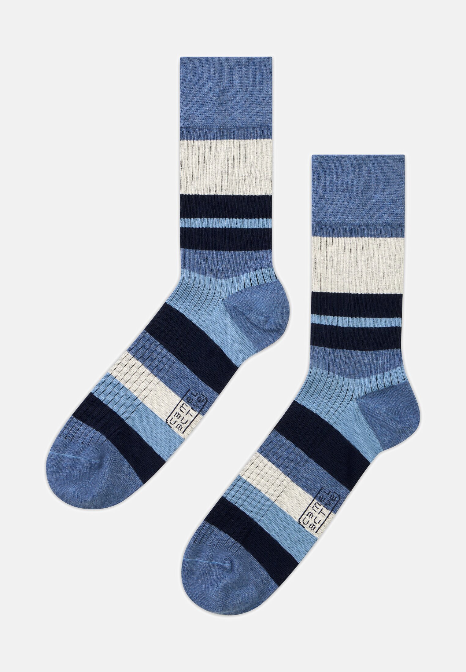 Heren Sokken in een set van 2 van een katoenmix Blauw front dichtbij