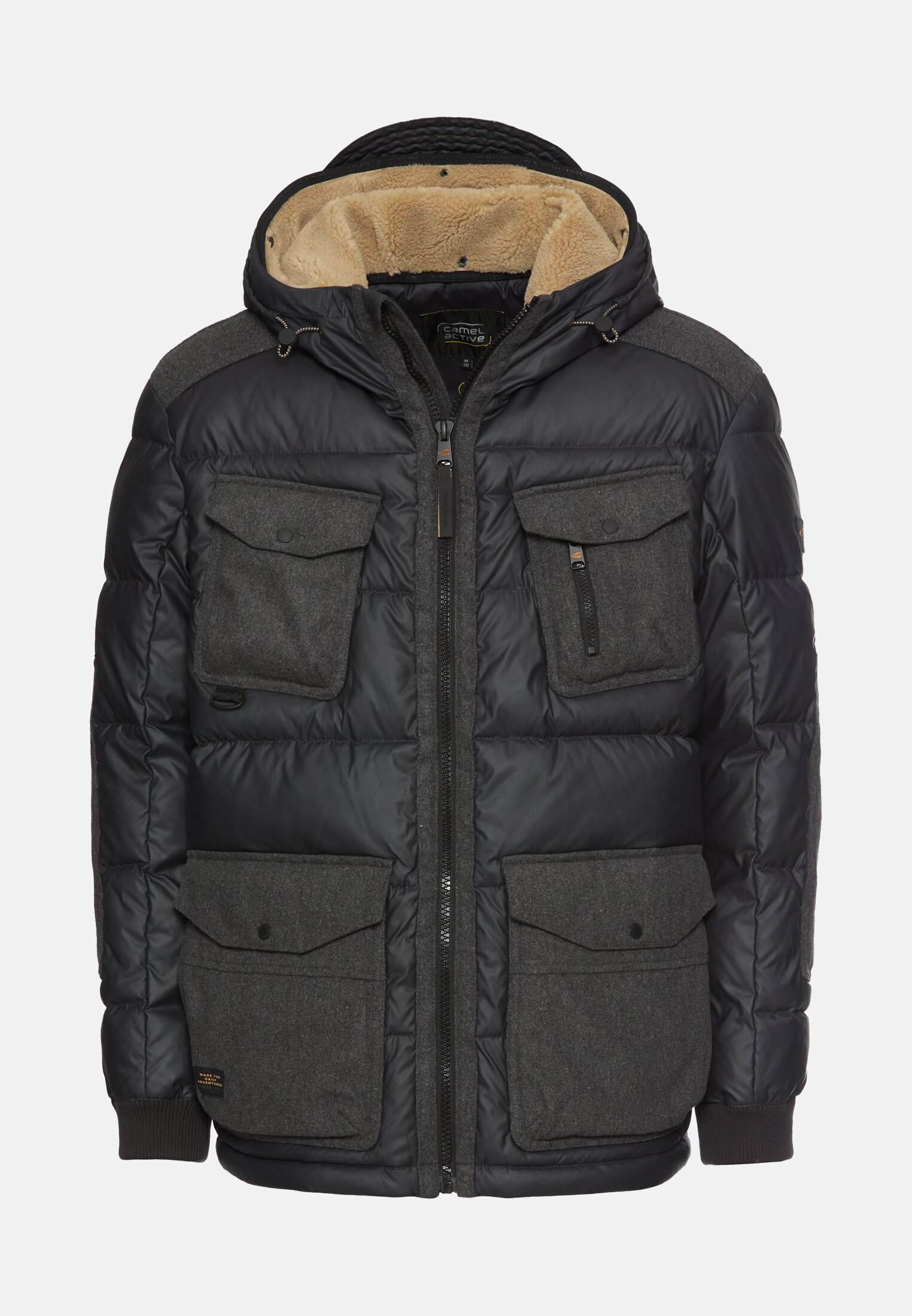 Men Field jacket with removable teddy lining Navy Blue frontal front