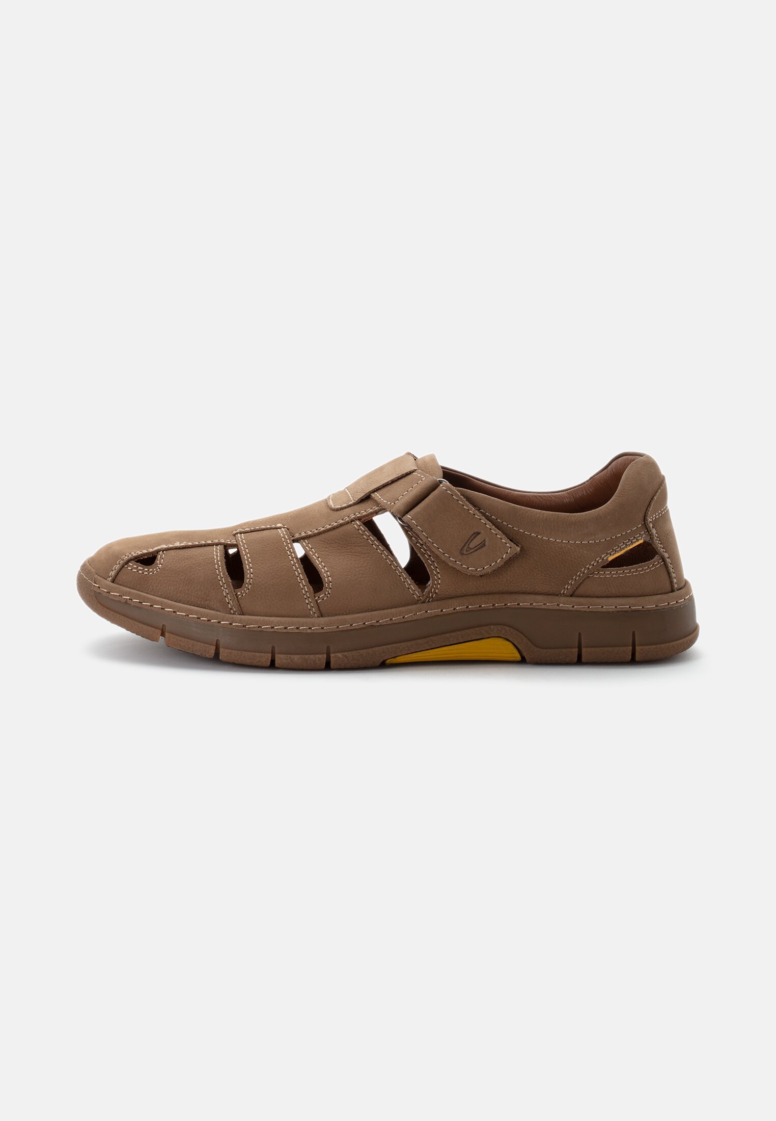 Heren Sandalen van nubuckleer Bruin frontaal voor