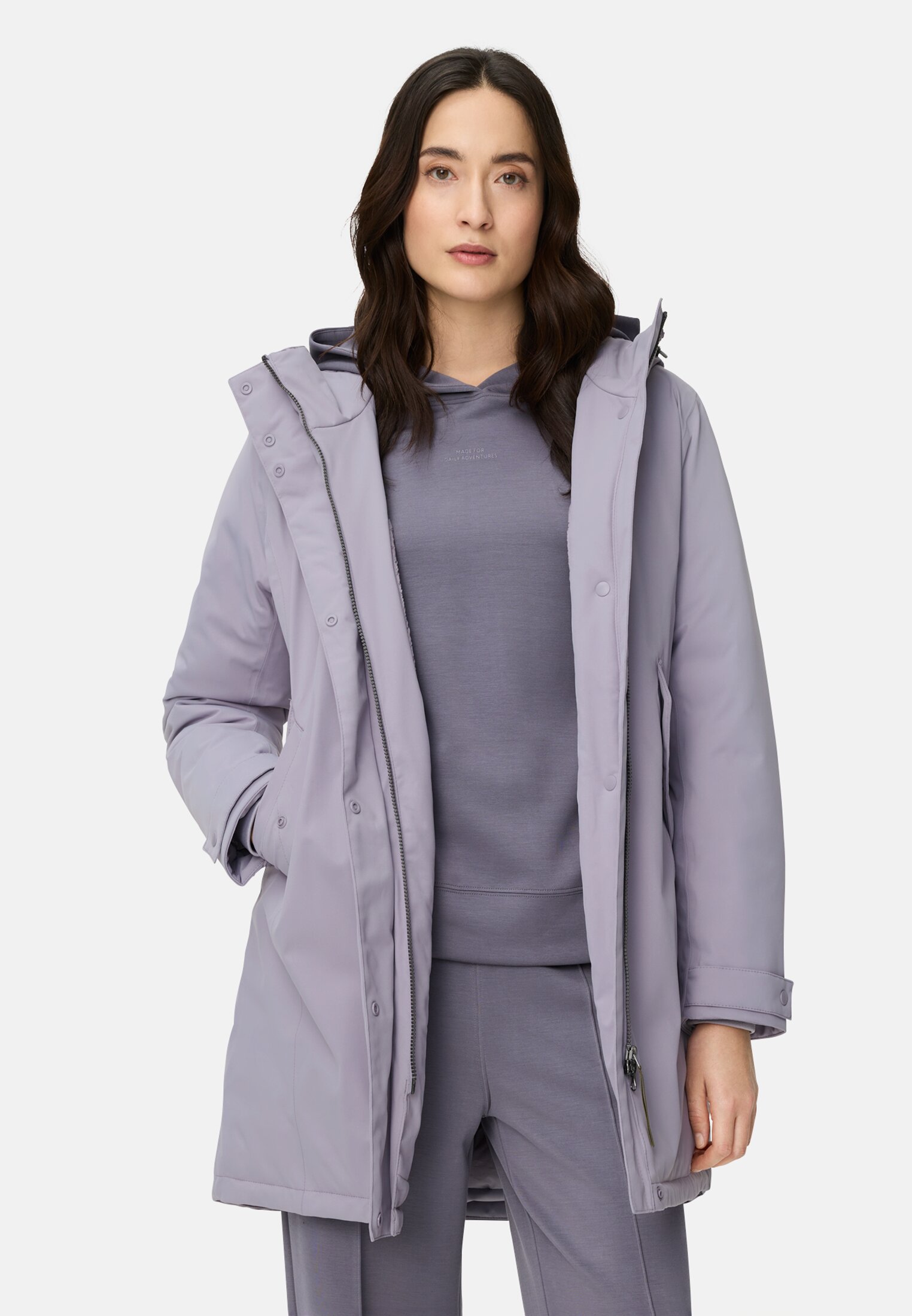 Women teXXXactive® Functional parka with reflective details Purple worn front