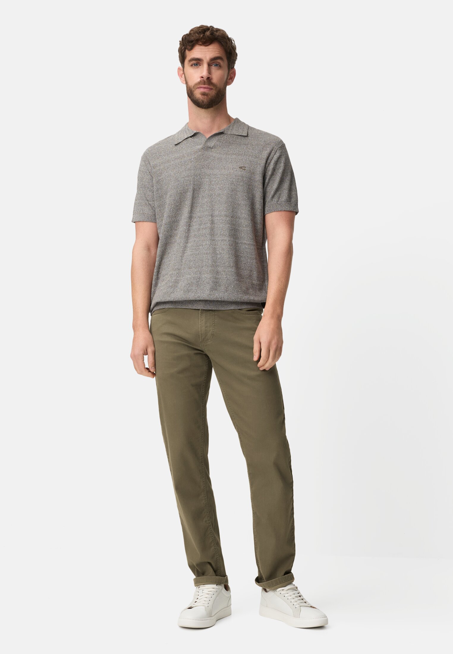 Heren Broek met 5-pocket-design Olijfgroen gedragen voor lichaam compleet 