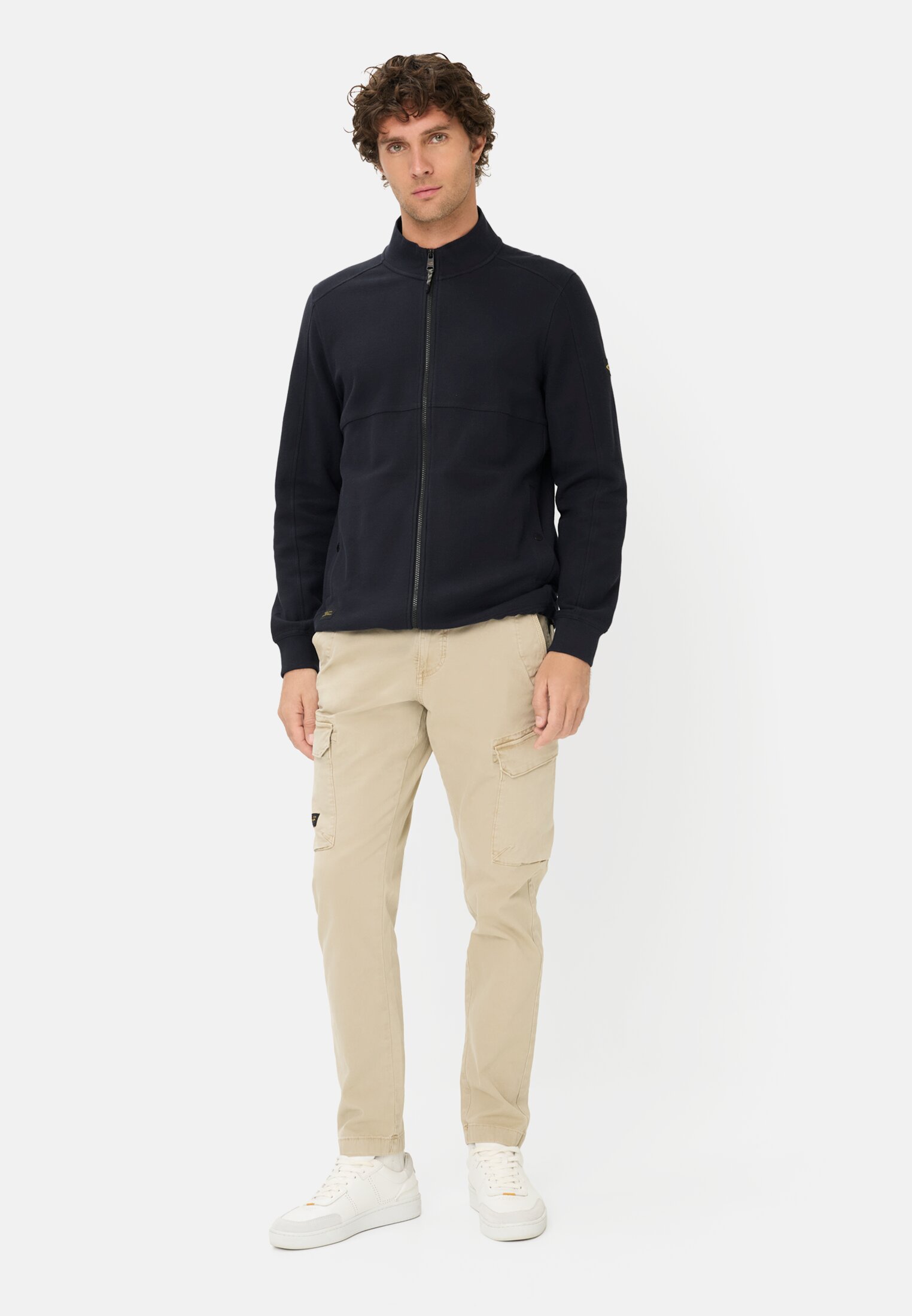 Heren Sweatvest met verstelbare trekkoord Donkerblauw gedragen voor lichaam compleet