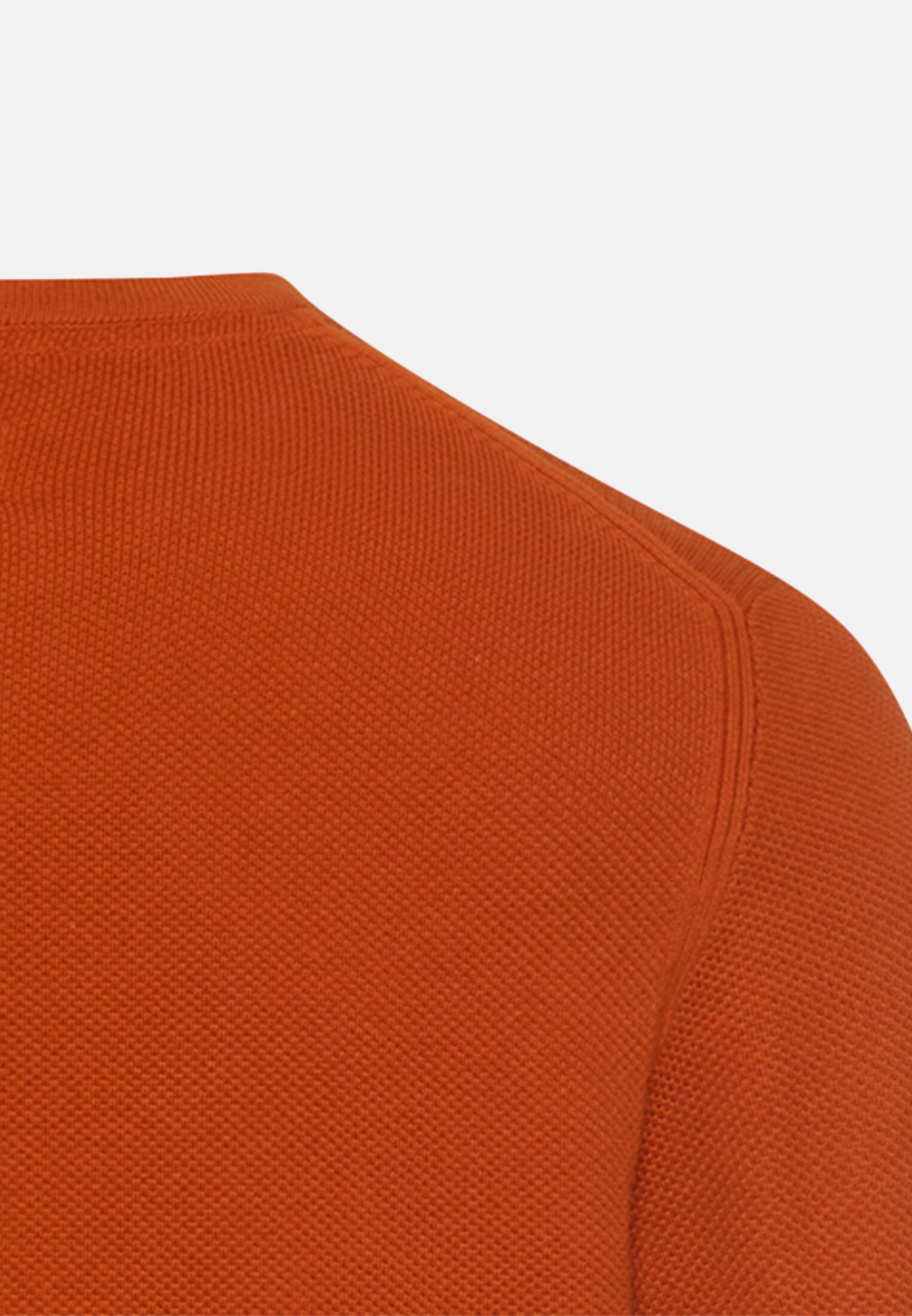 Herren Baumwollpullover mit strukturiertem Oberflächendesign Zimt hinten nah