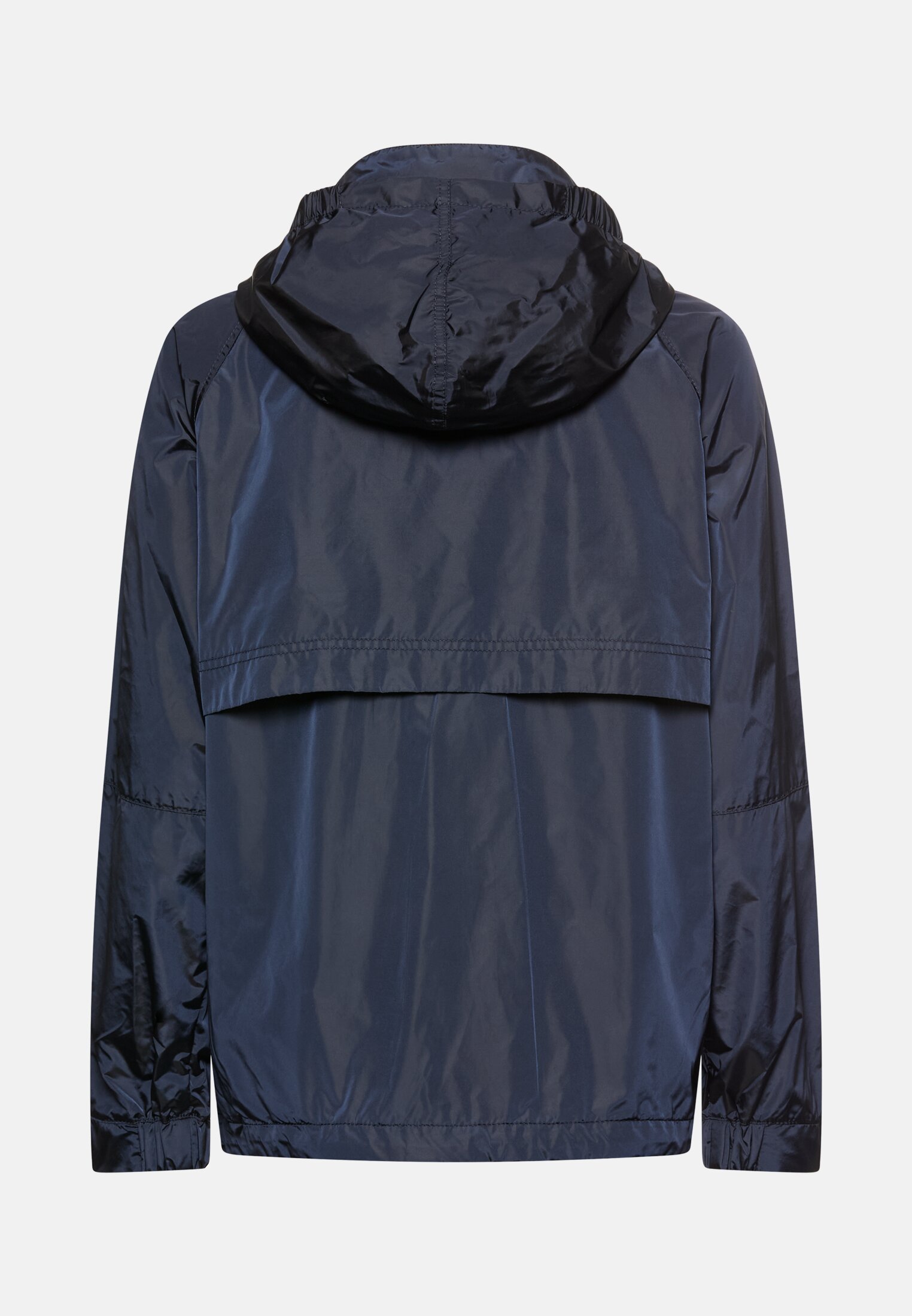 Women Blouson with 2-way zipper Navy blue frontal back