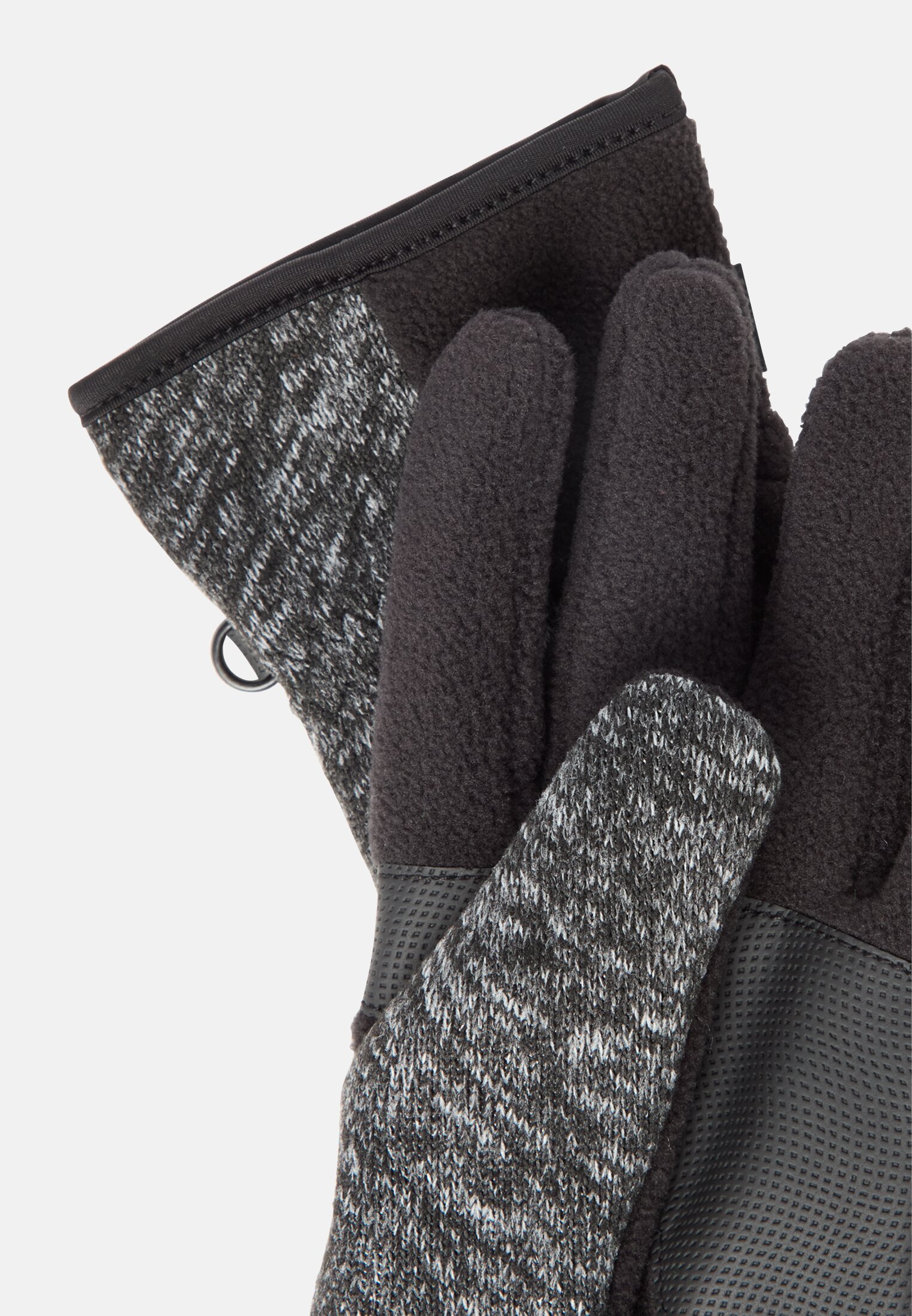 Herren Strickhandschuhe mit elastischem Bündchen Steingrau hinten nah
