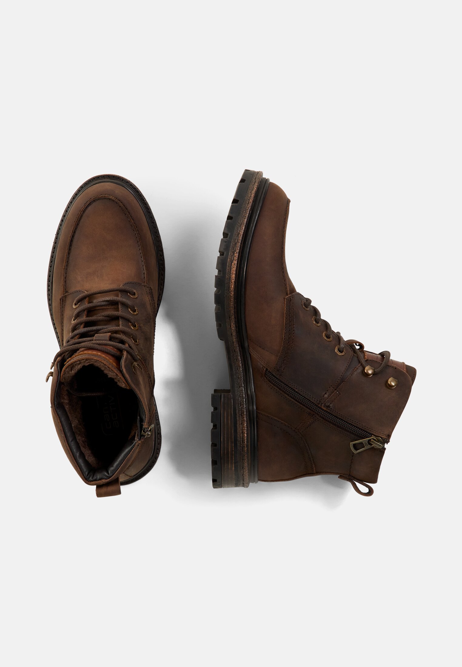 Herren Boot mit seitlichem Reißverschluss Braun frontal oben