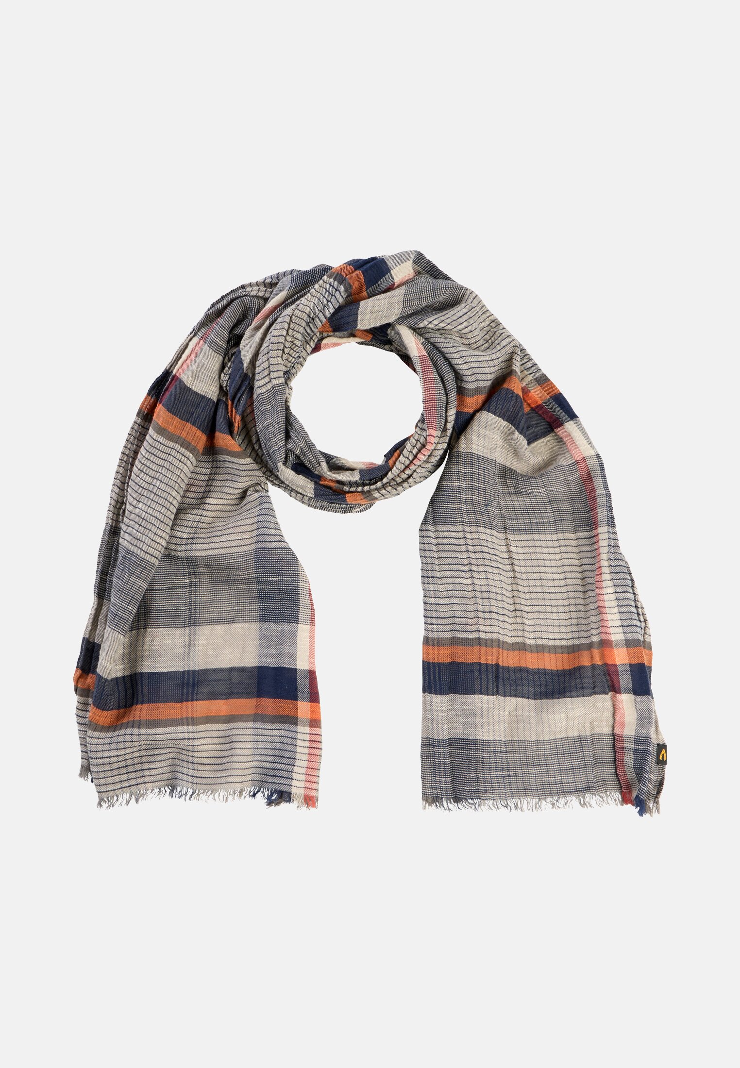 Herren Schal aus reiner Baumwolle Orange frontal vorn