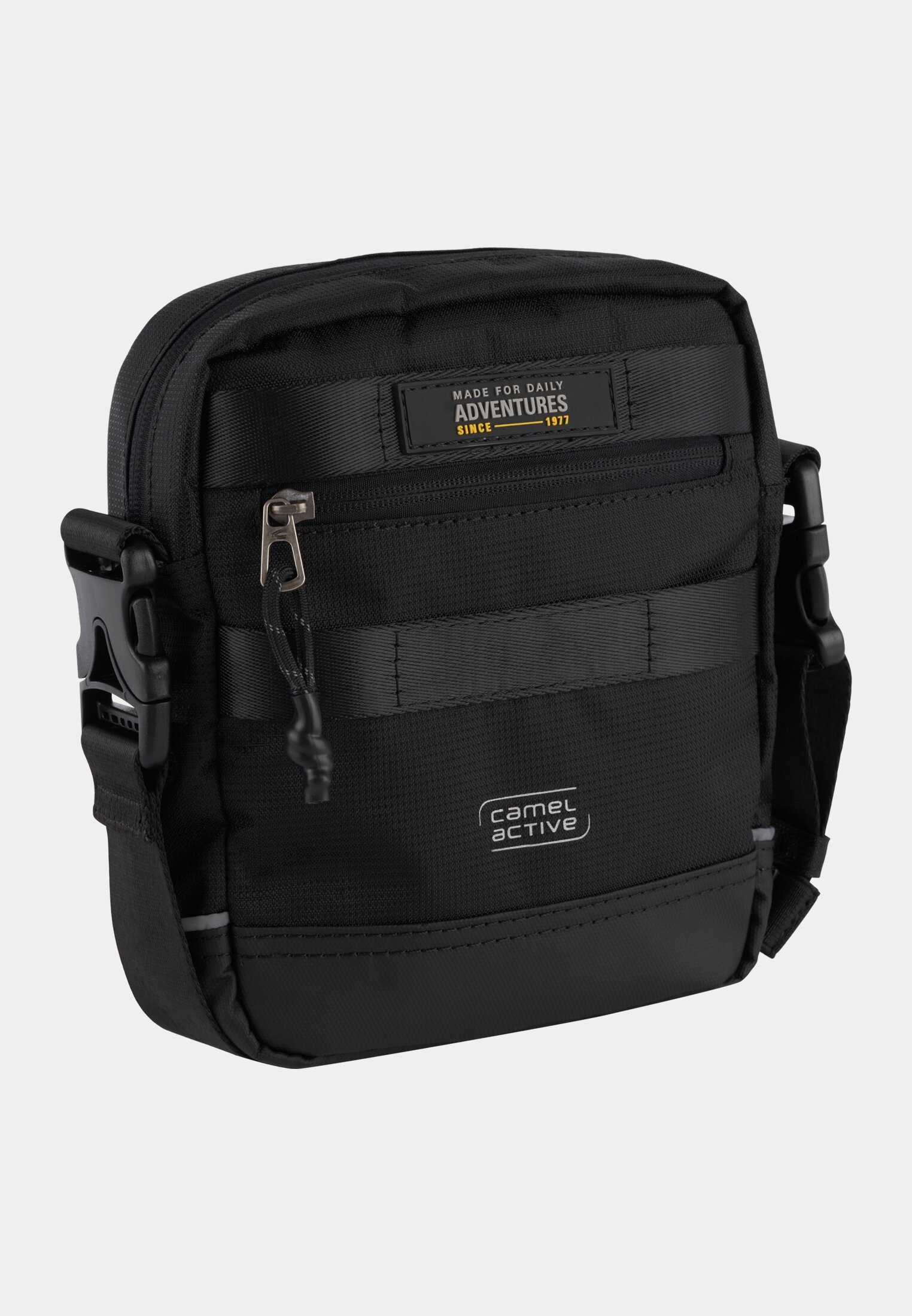 Men CONNECT shoulder bag with detachable shoulder strap Black frontal back