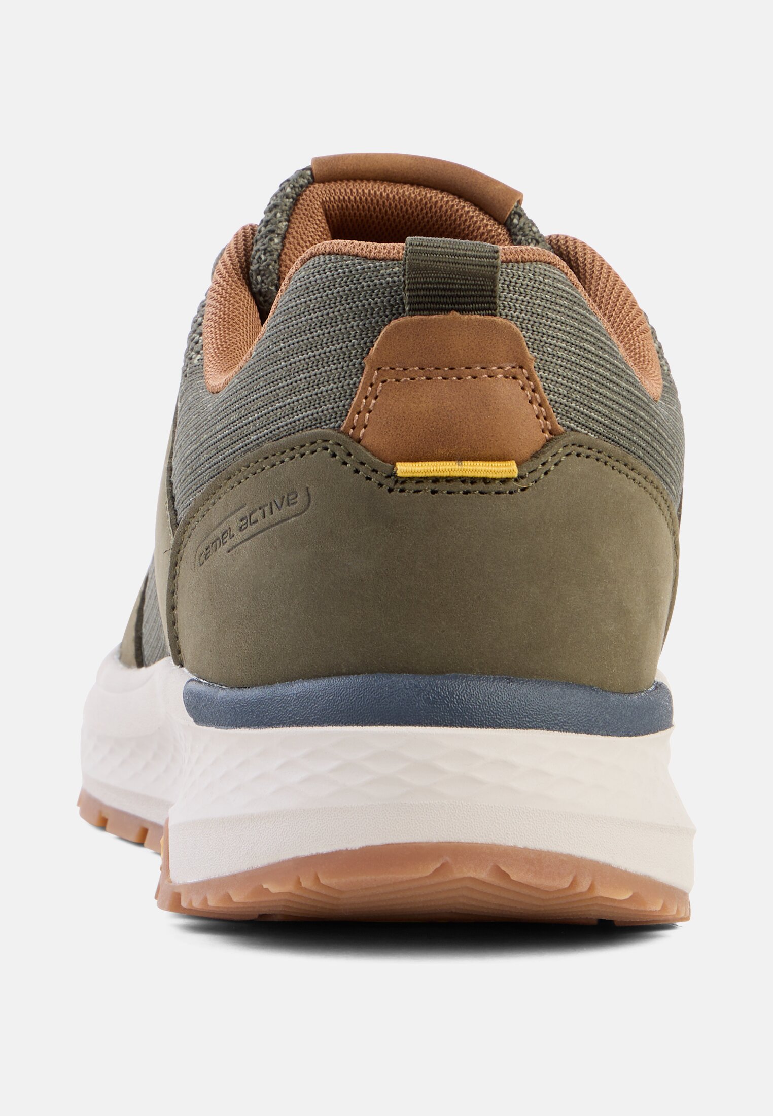 Herren Sneaker aus Leder-Textil Mix Olivgrün vorne nah