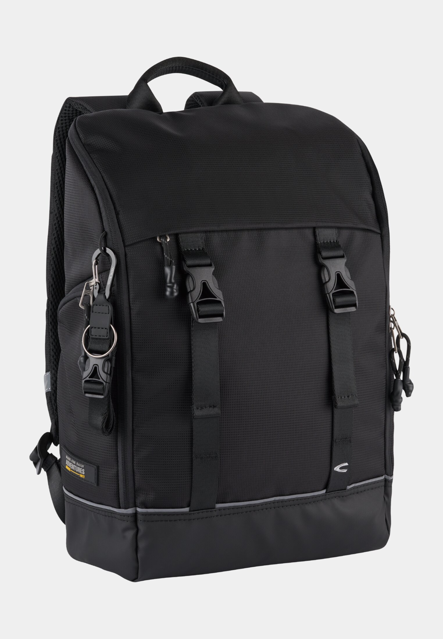 Men CONNECT backpack with side zippered compartments Black frontal front